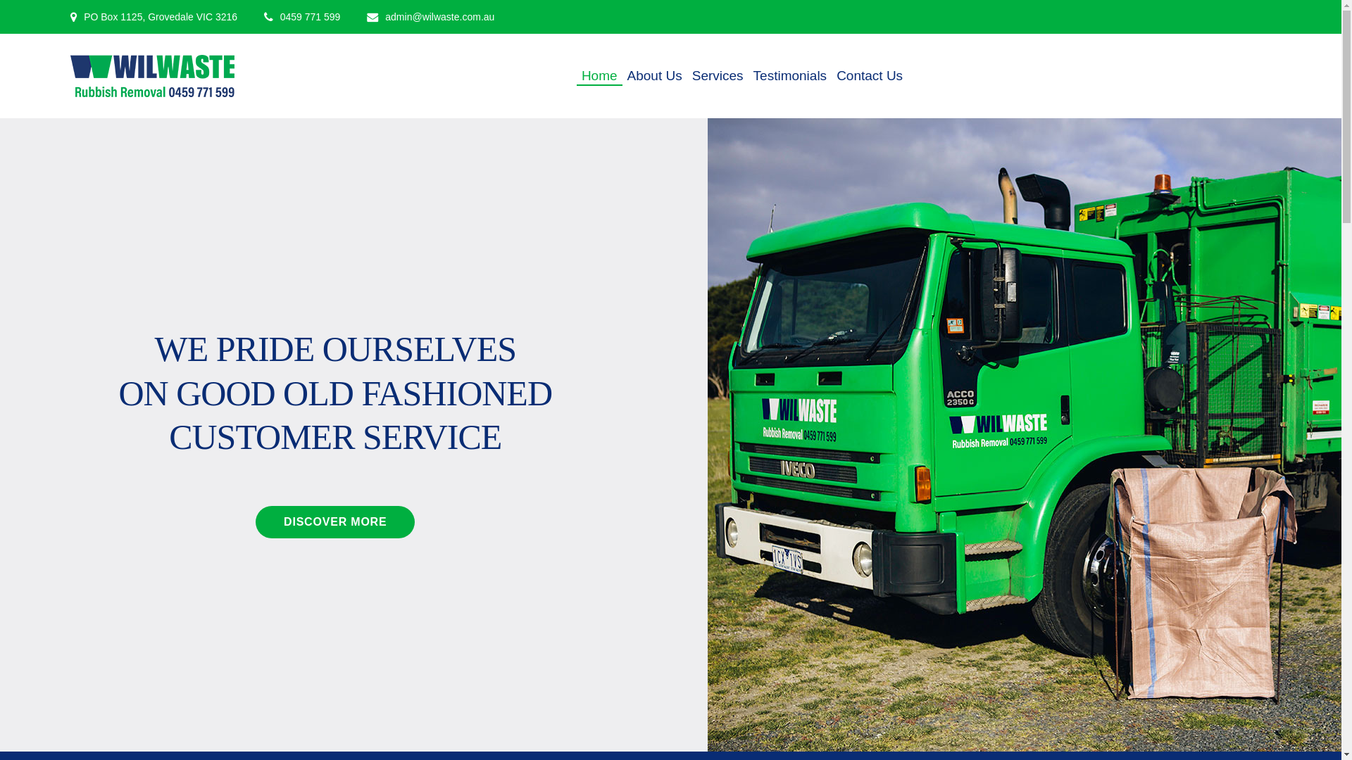 website screenshot of https://wilwaste.online/