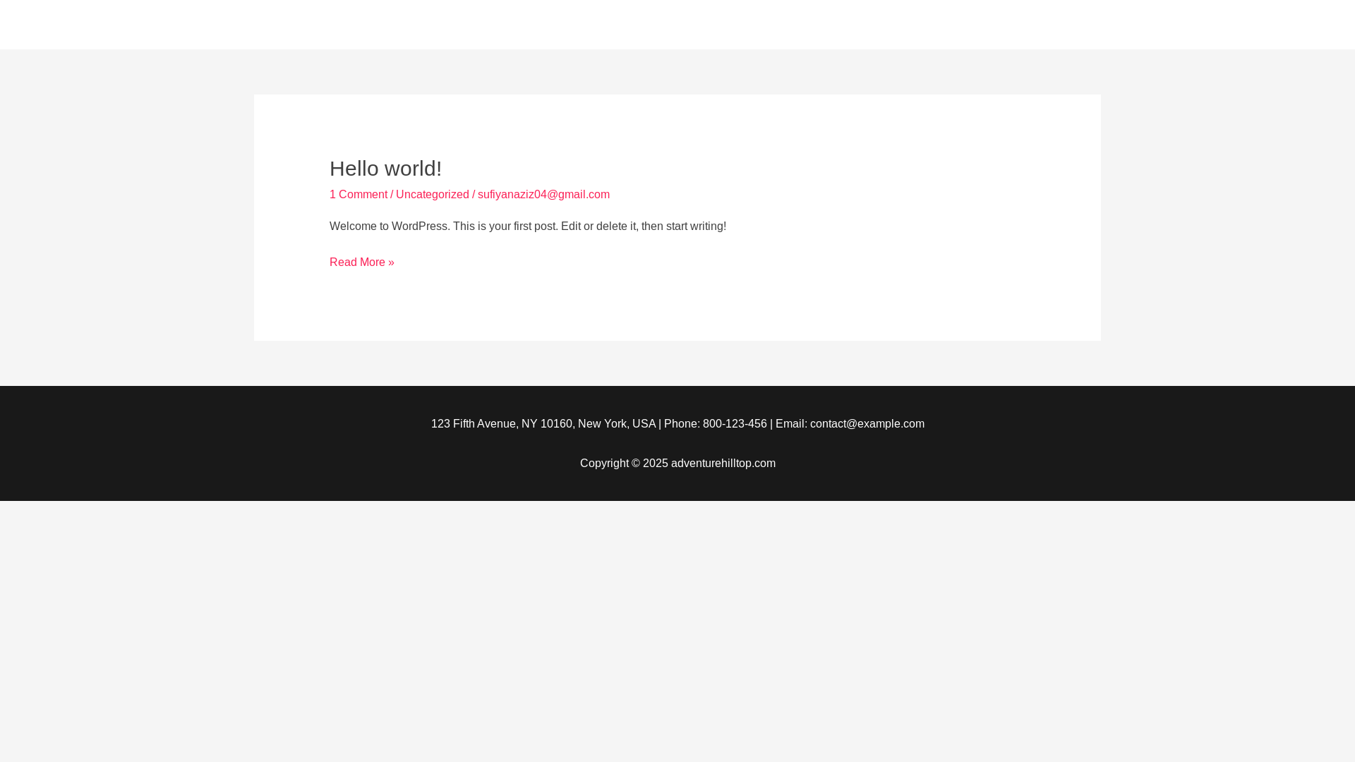 website screenshot of https://adventurehilltop.com/