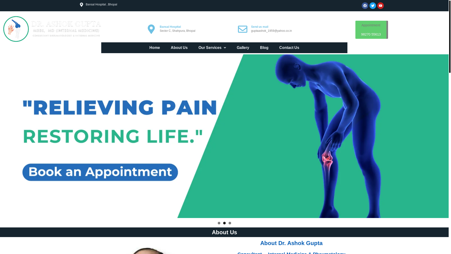 website screenshot of https://rhematologistbhopal.in/