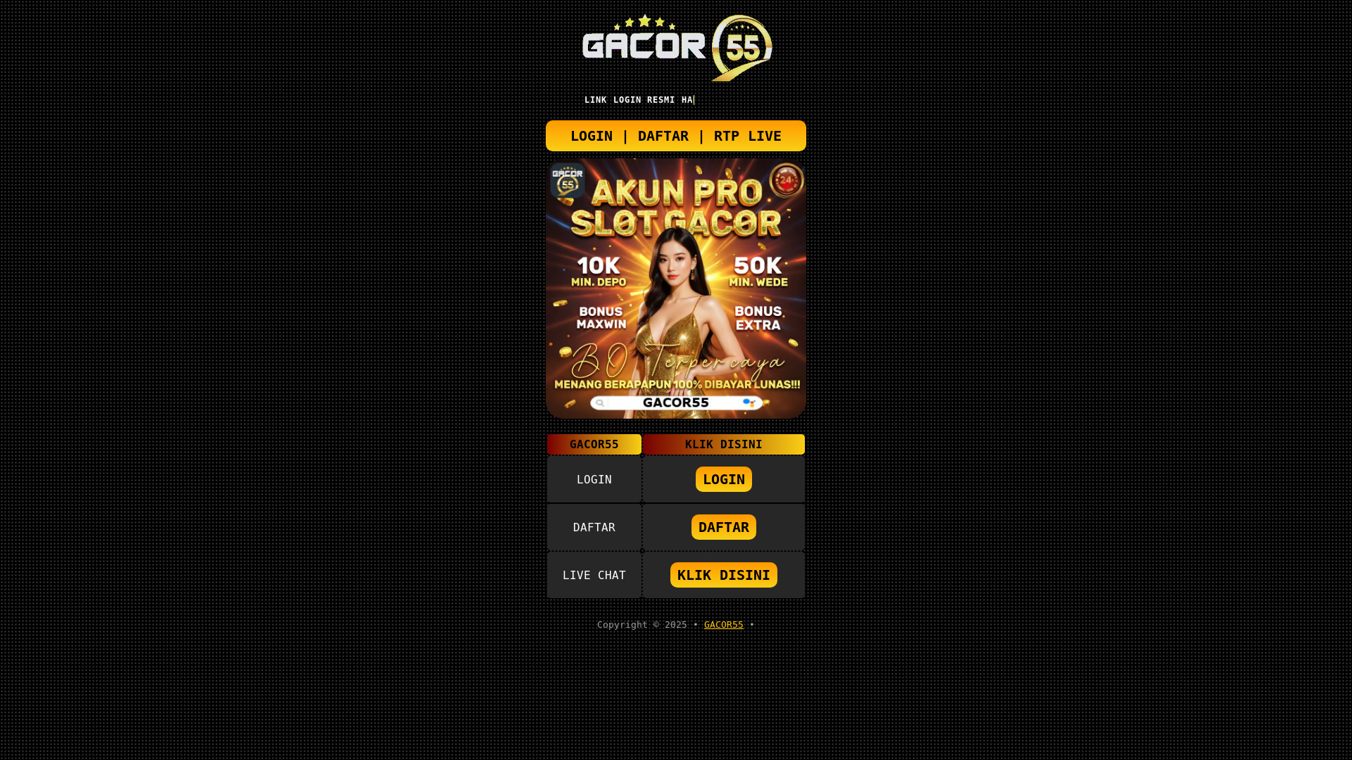 website screenshot of https://linklistgacor55.pages.dev/