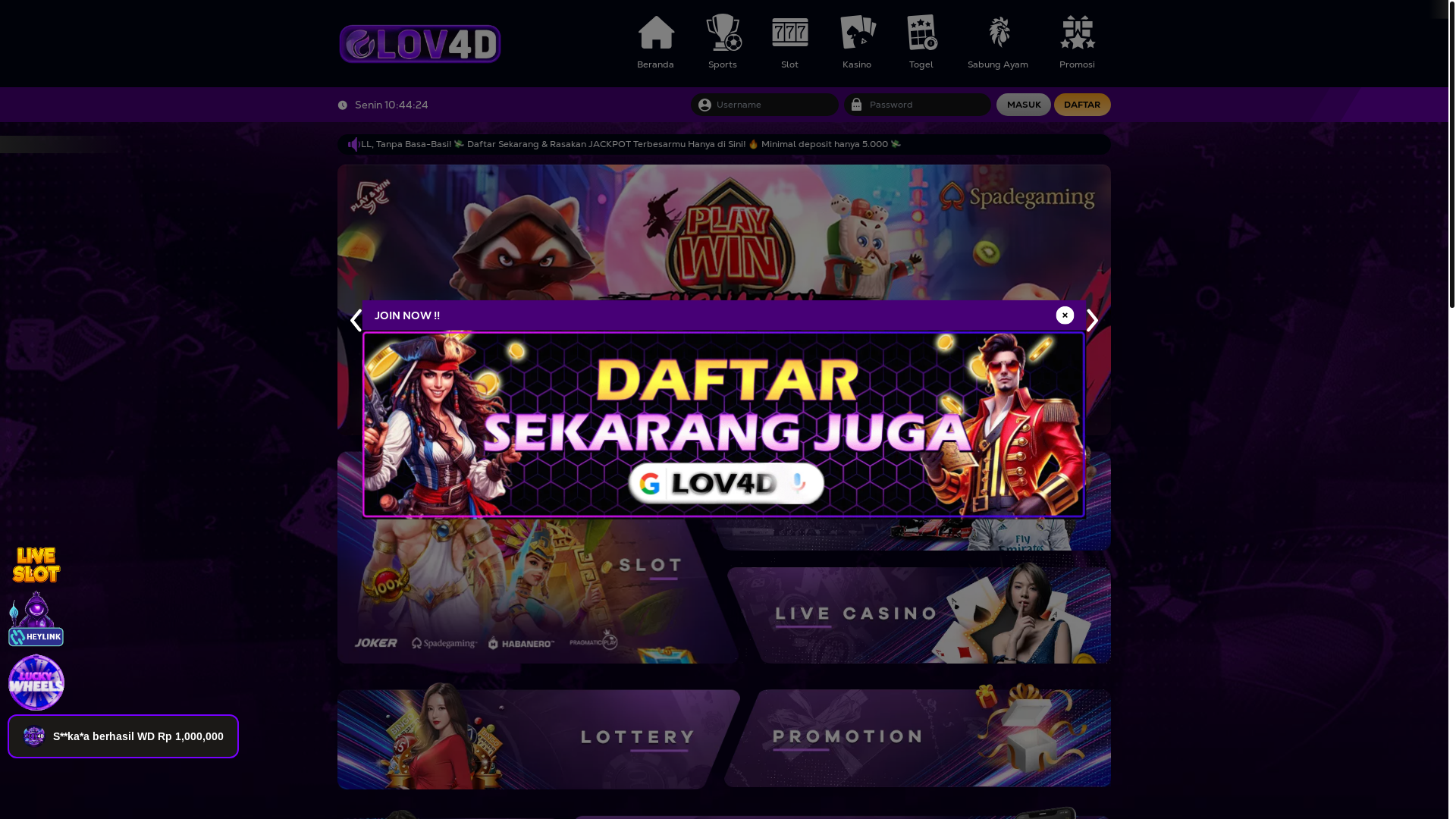 website screenshot of https://welcomelov4d.com/