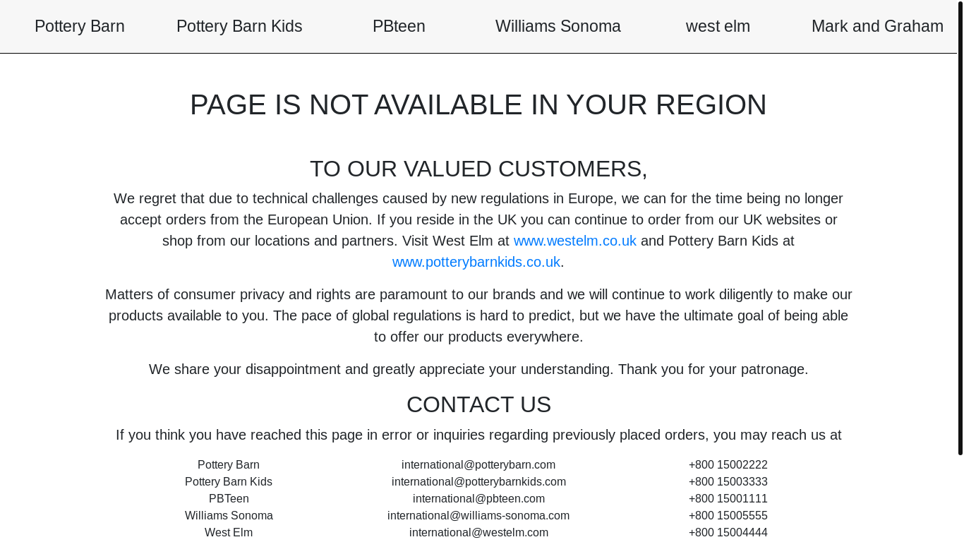 website screenshot of https://potterybarn.com/