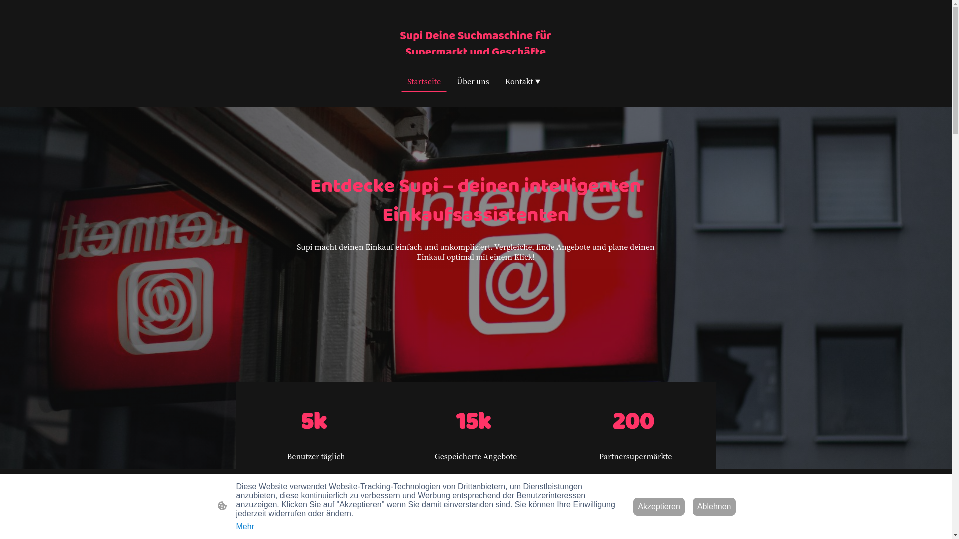 website screenshot of https://supermarktfinder.website/