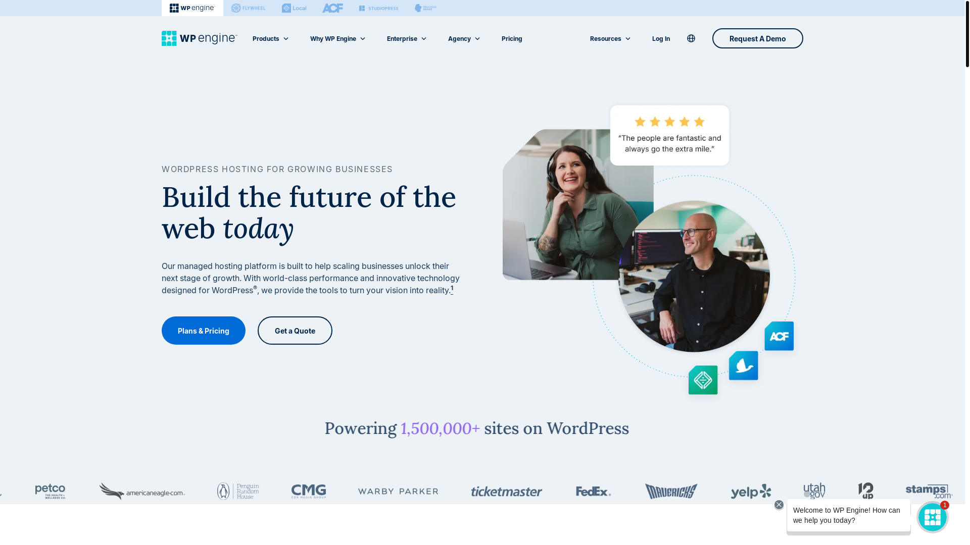 website screenshot of https://wpengine.com/