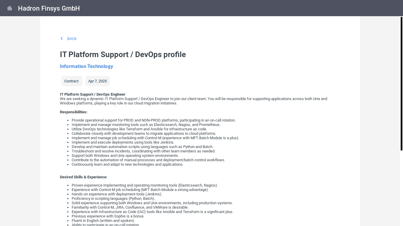 website screenshot of https://bullhorn.hadronfinsys.com/#/jobs/1044