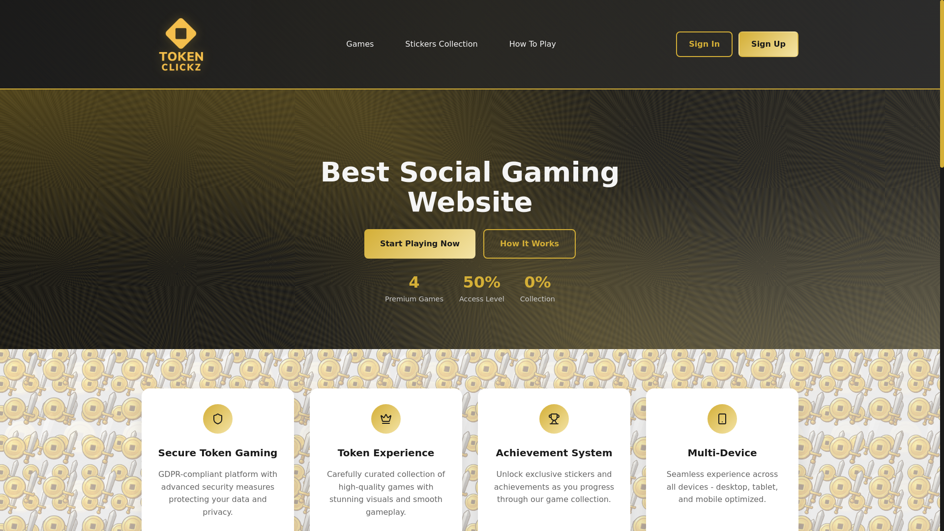 website screenshot of https://tokenclickz.org/