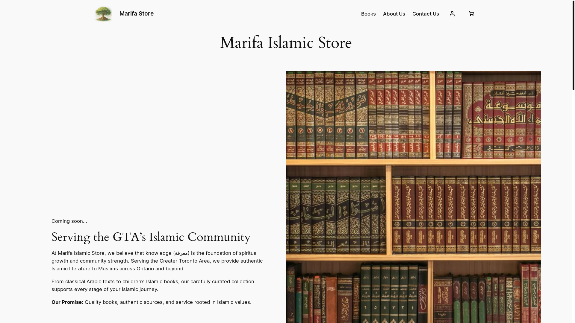 website screenshot of https://marifabooks.com/