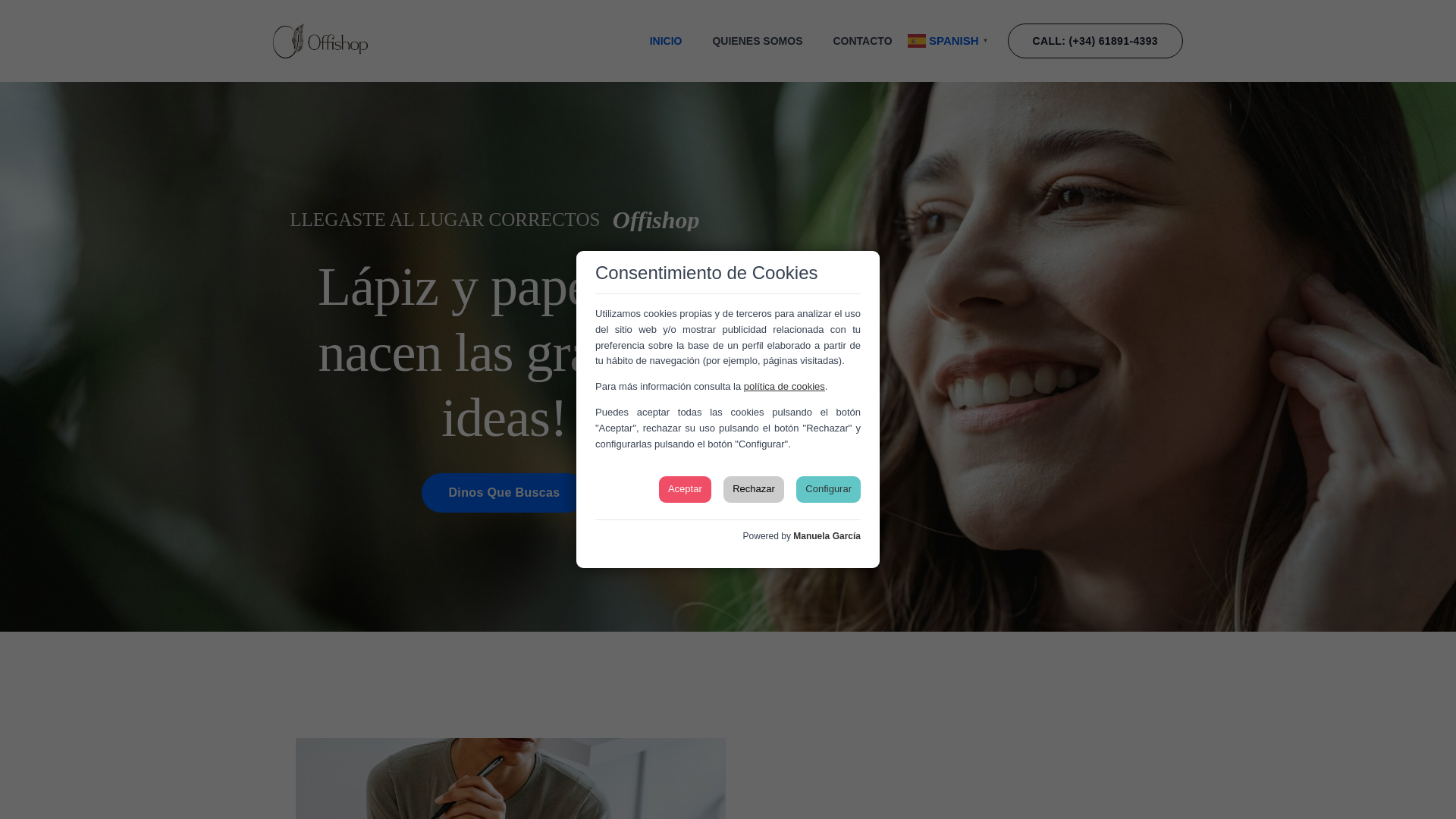 website screenshot of https://offishopgrancanaria.es/