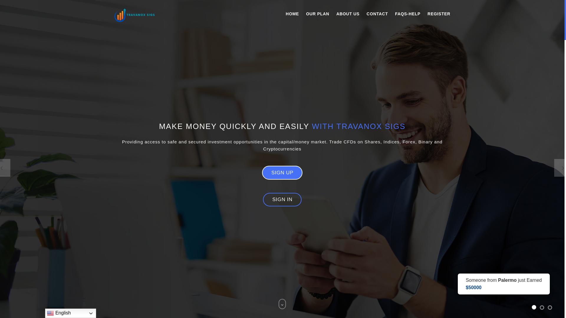website screenshot of https://travanoxsigs.live/