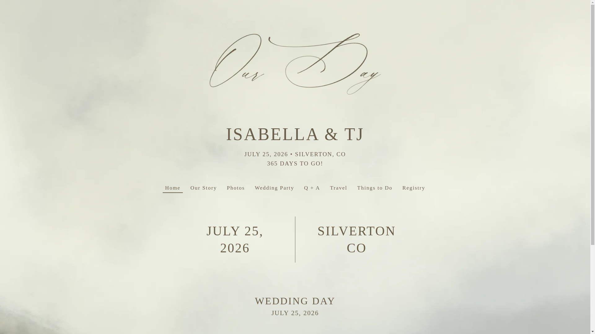 website screenshot of https://tjandbella2026.com/