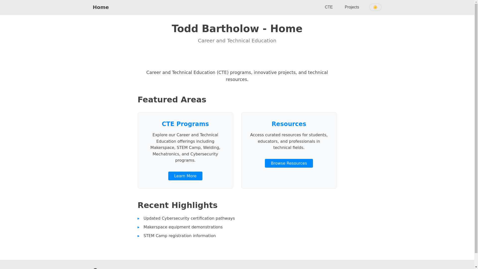 website screenshot of https://toddbartholow-com.pages.dev/