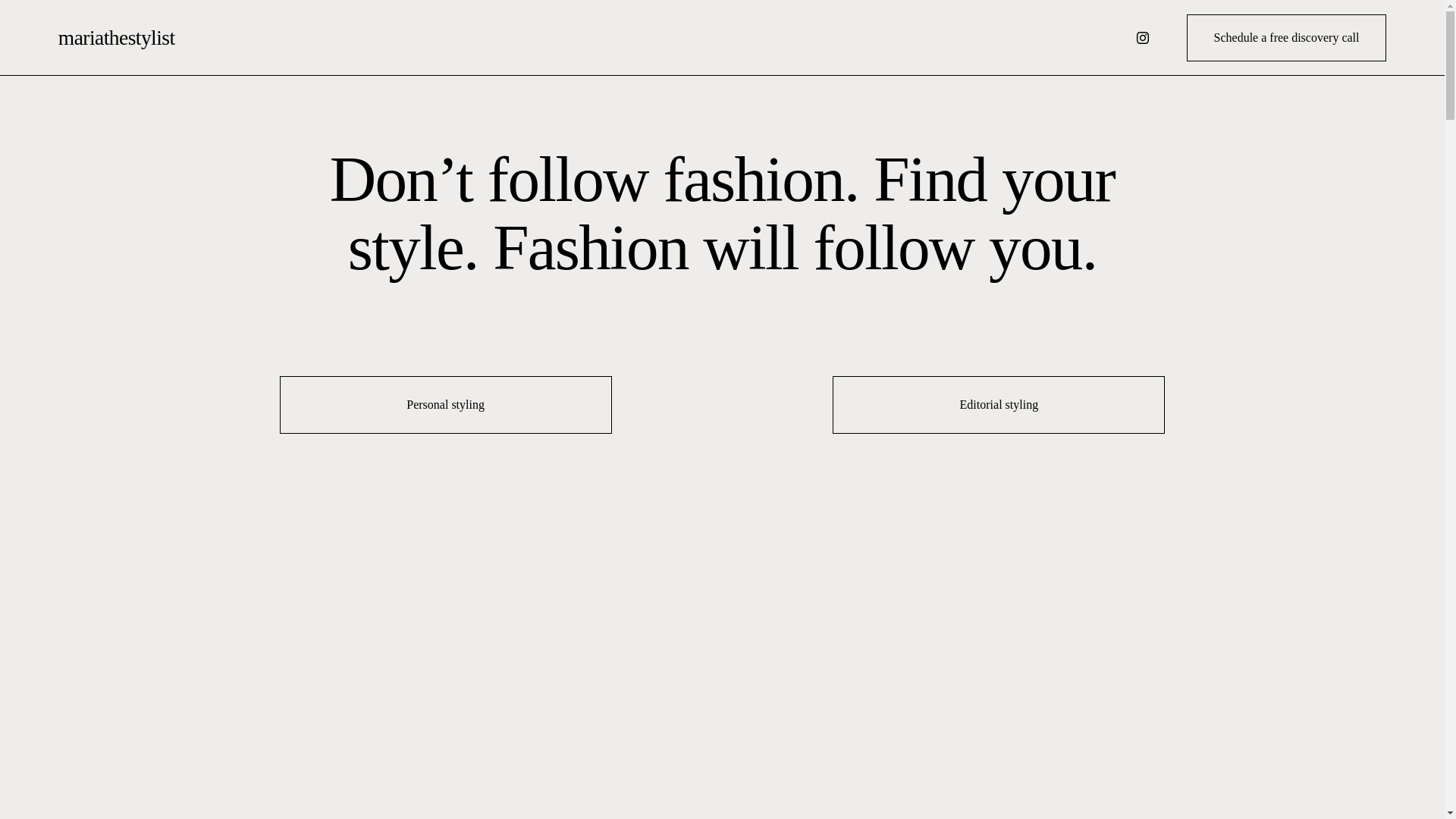 website screenshot of https://mariathestylist.com/