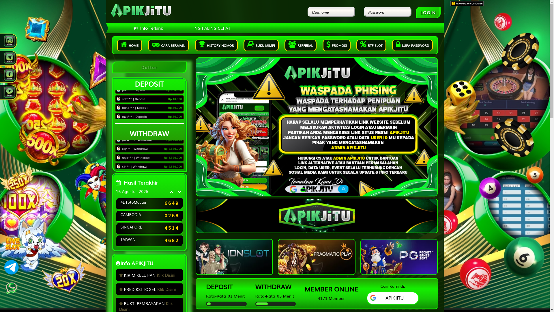 website screenshot of https://topengmalam.site/