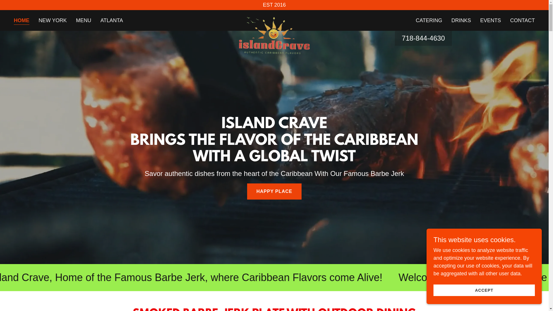 website screenshot of https://islandcraveny.com/