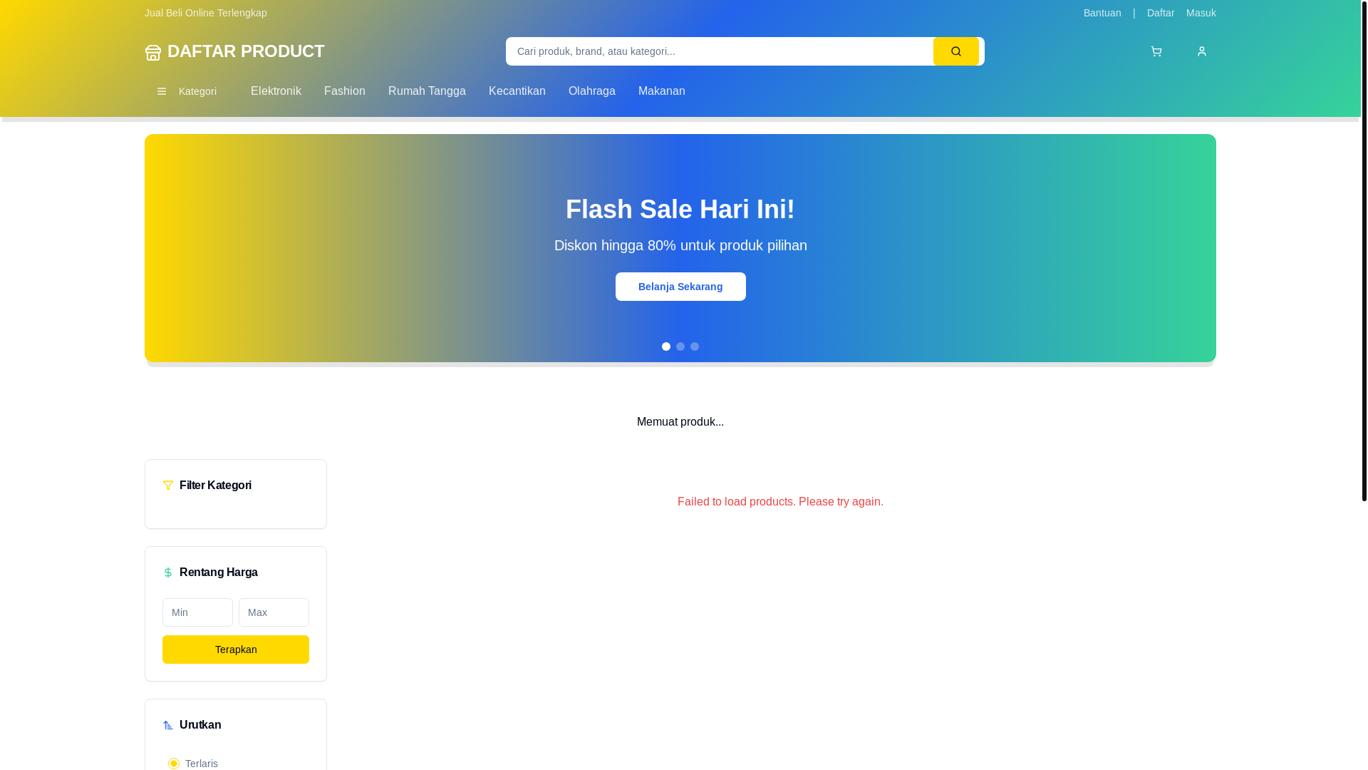 website screenshot of https://daftar-product.pages.dev/