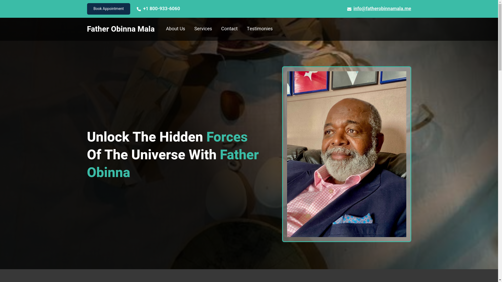 website screenshot of https://fatherobinnamala.me/