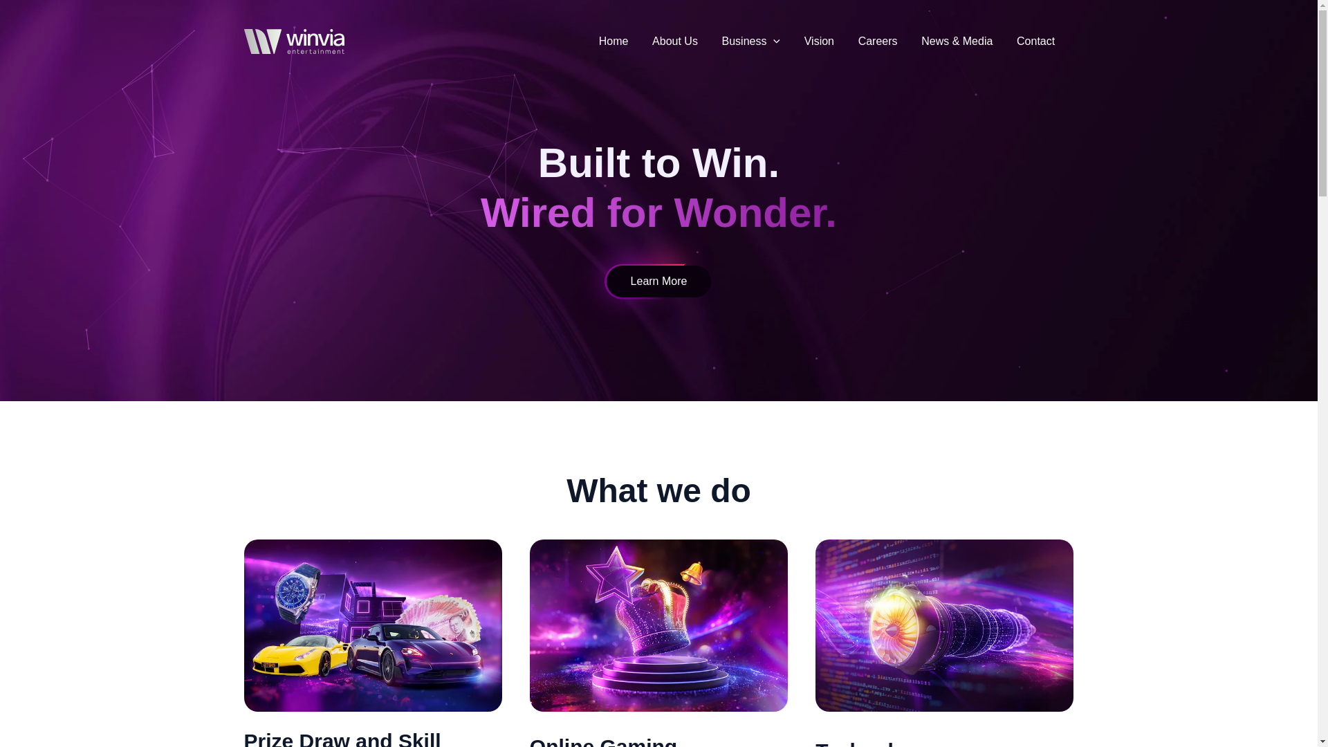 website screenshot of https://winvia.co.uk/