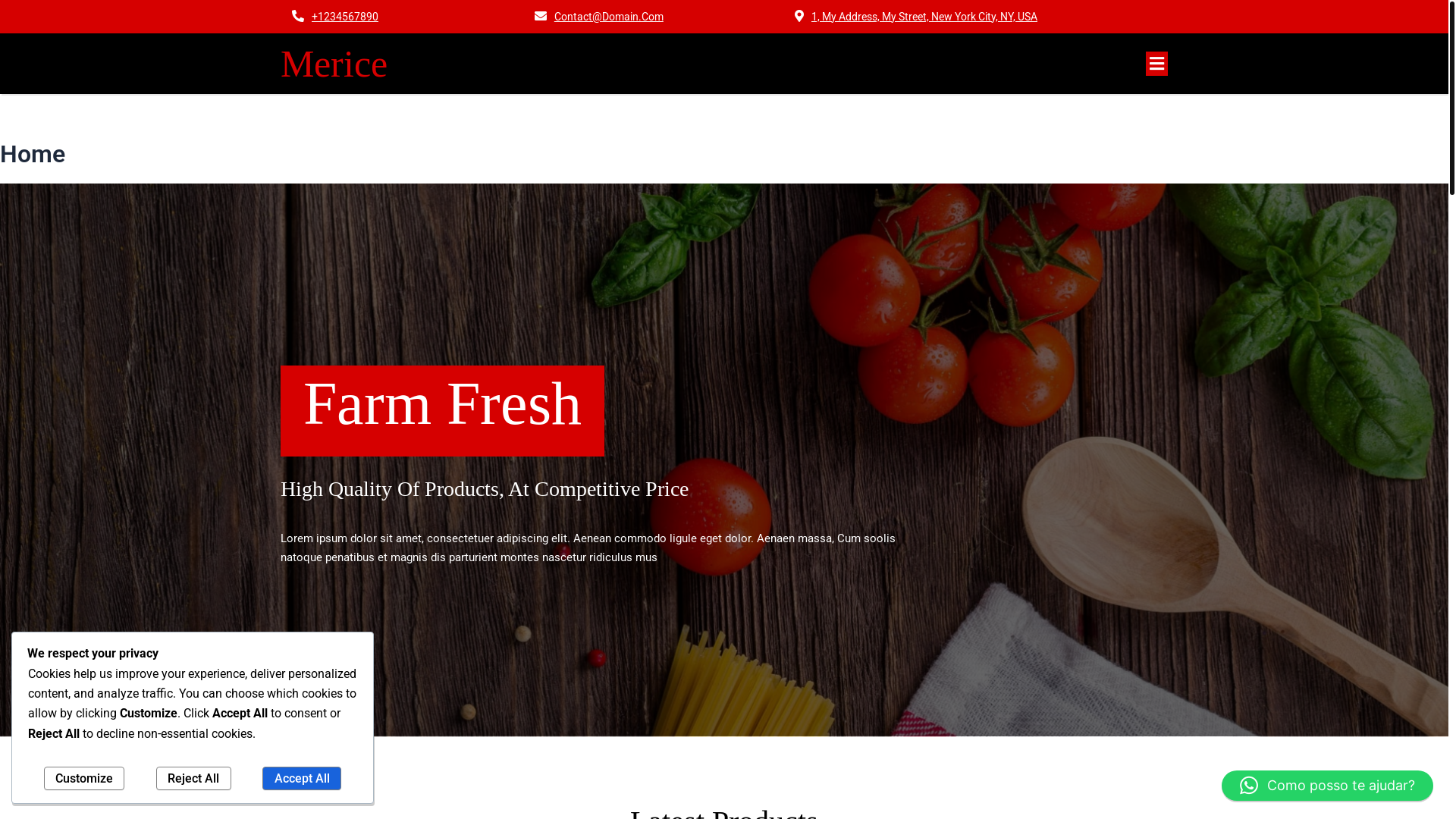 website screenshot of https://merice.com.br/
