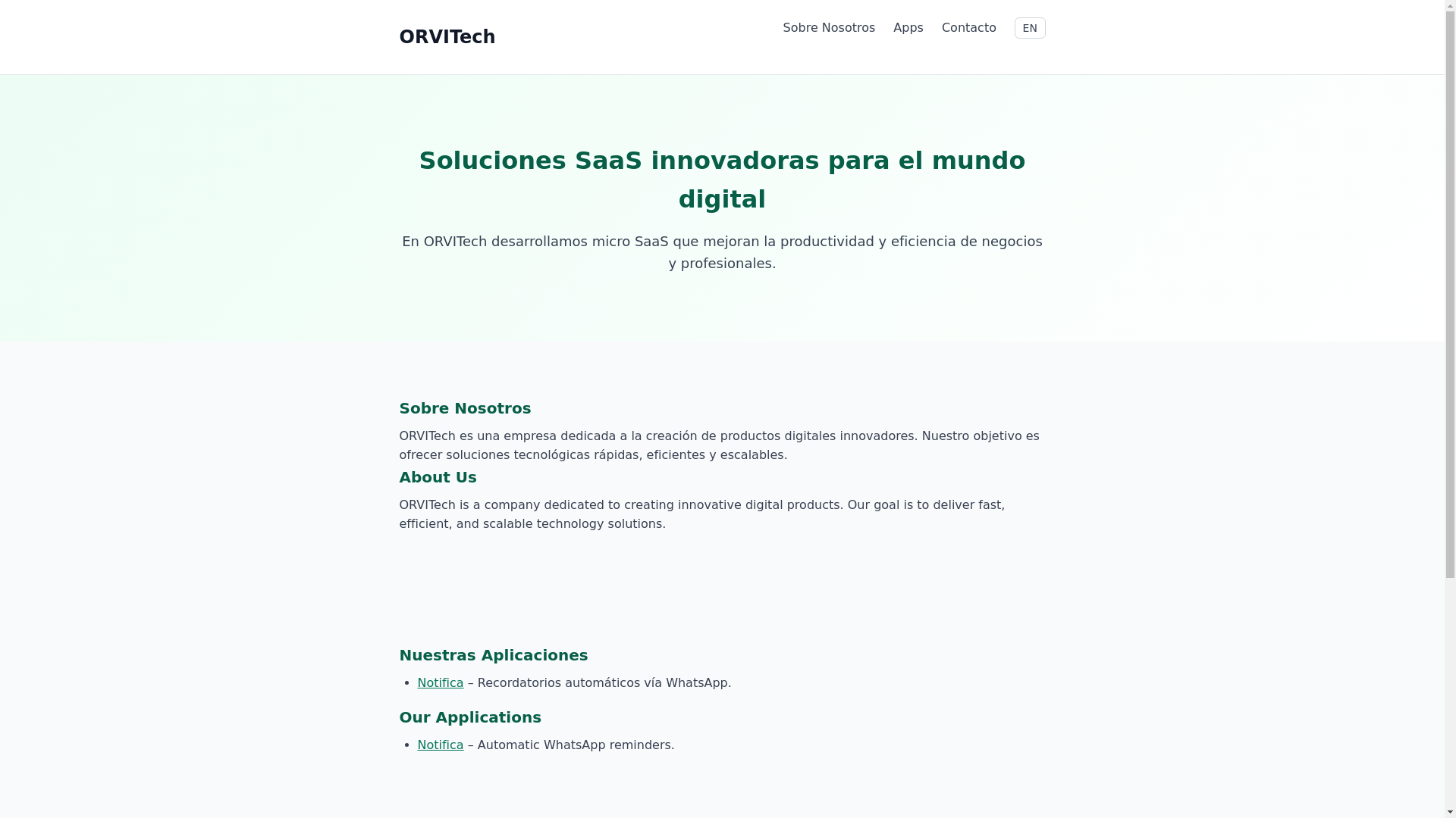 website screenshot of https://orvitech.pages.dev/