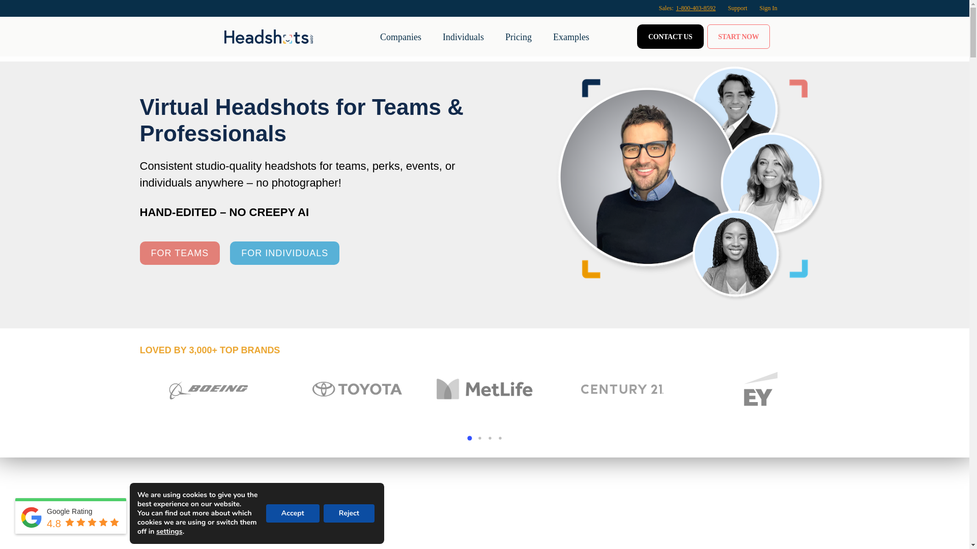 website screenshot of https://headshotslive.com/