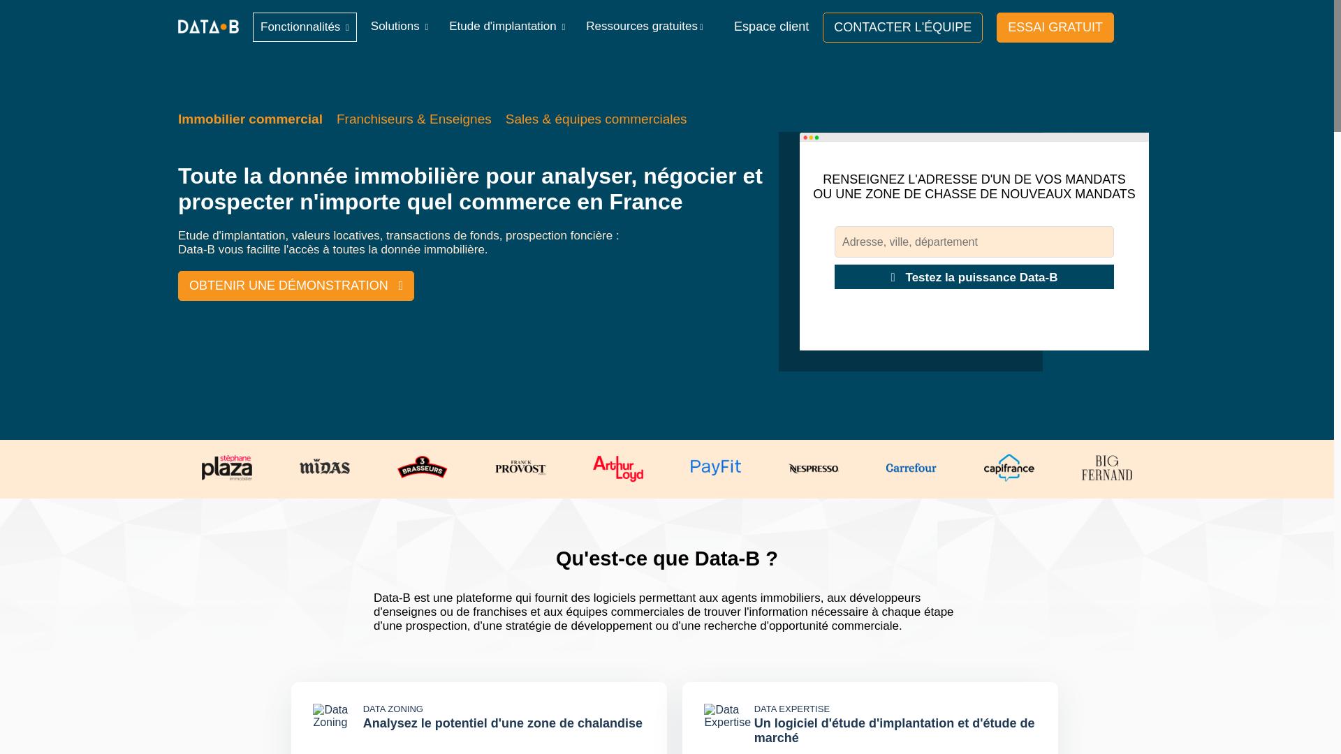 website screenshot of https://teamdata-b.com/