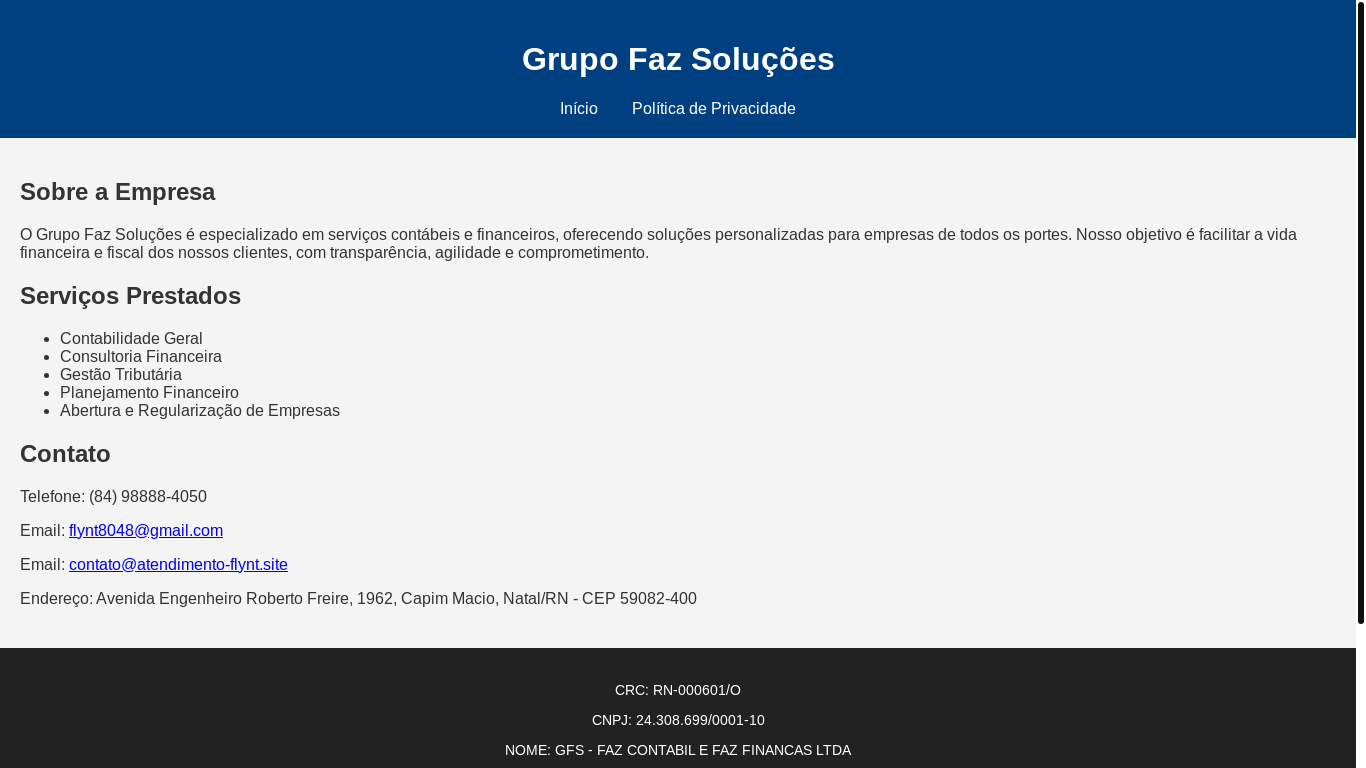 website screenshot of https://atendimento-flynt.site/