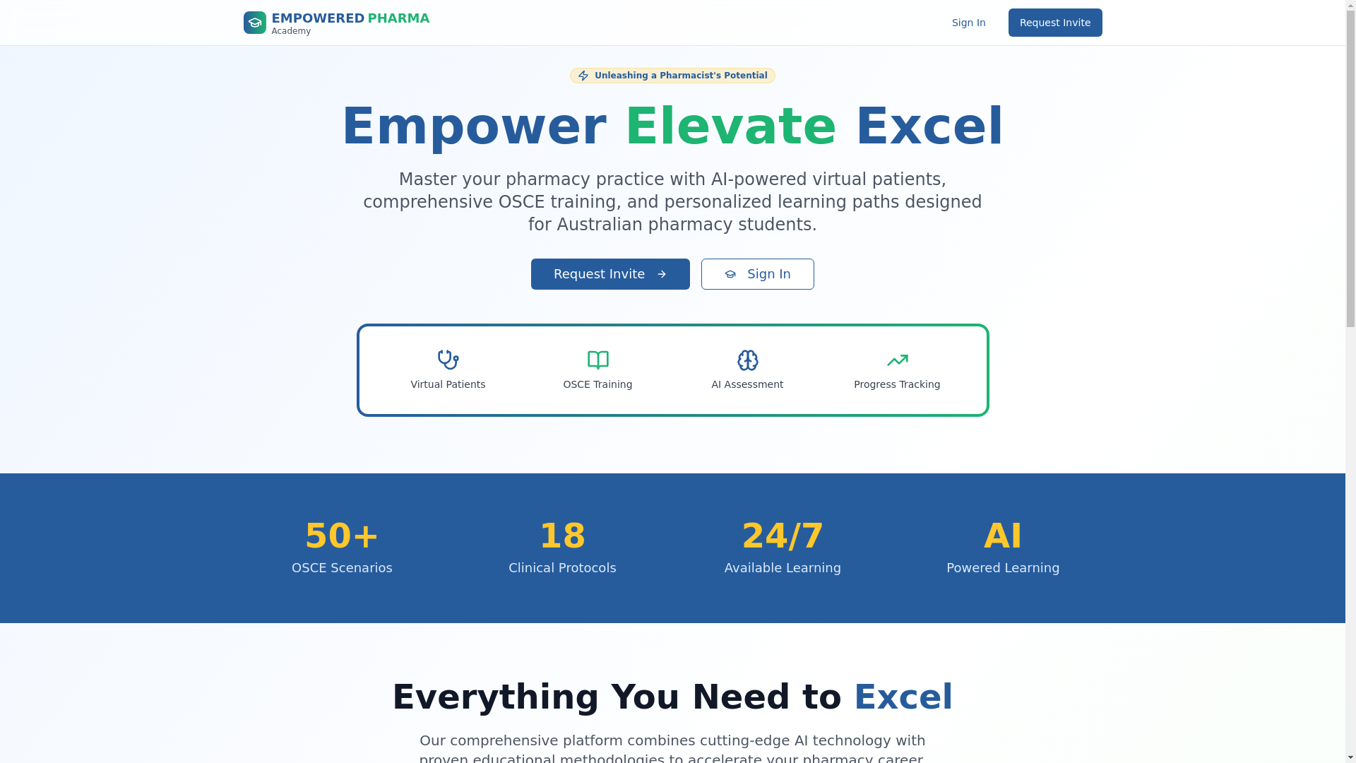 website screenshot of https://empoweredpharma.com/