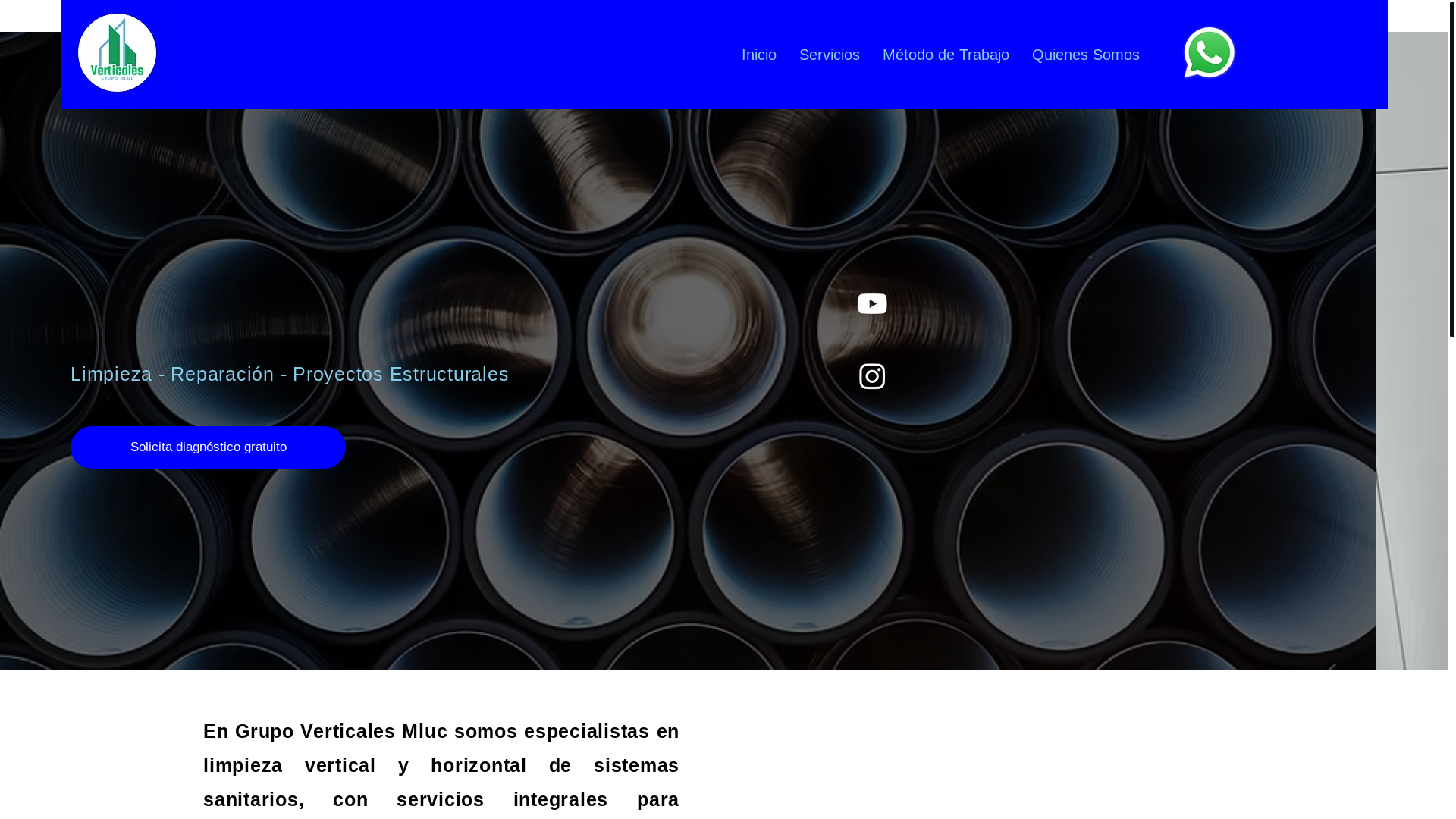 website screenshot of https://verticalesmluc.cl/