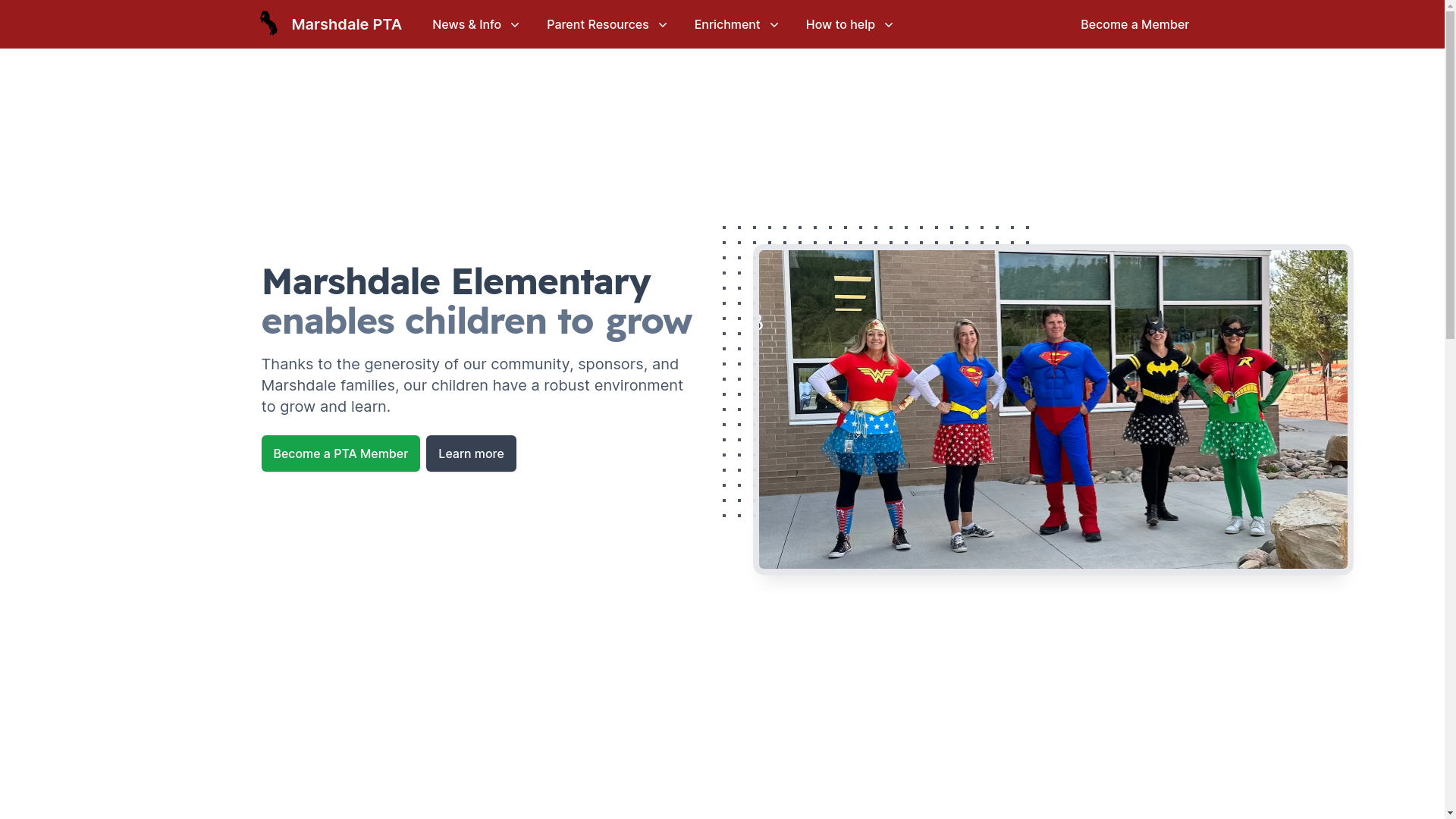 website screenshot of https://marshdale-pta.pages.dev/