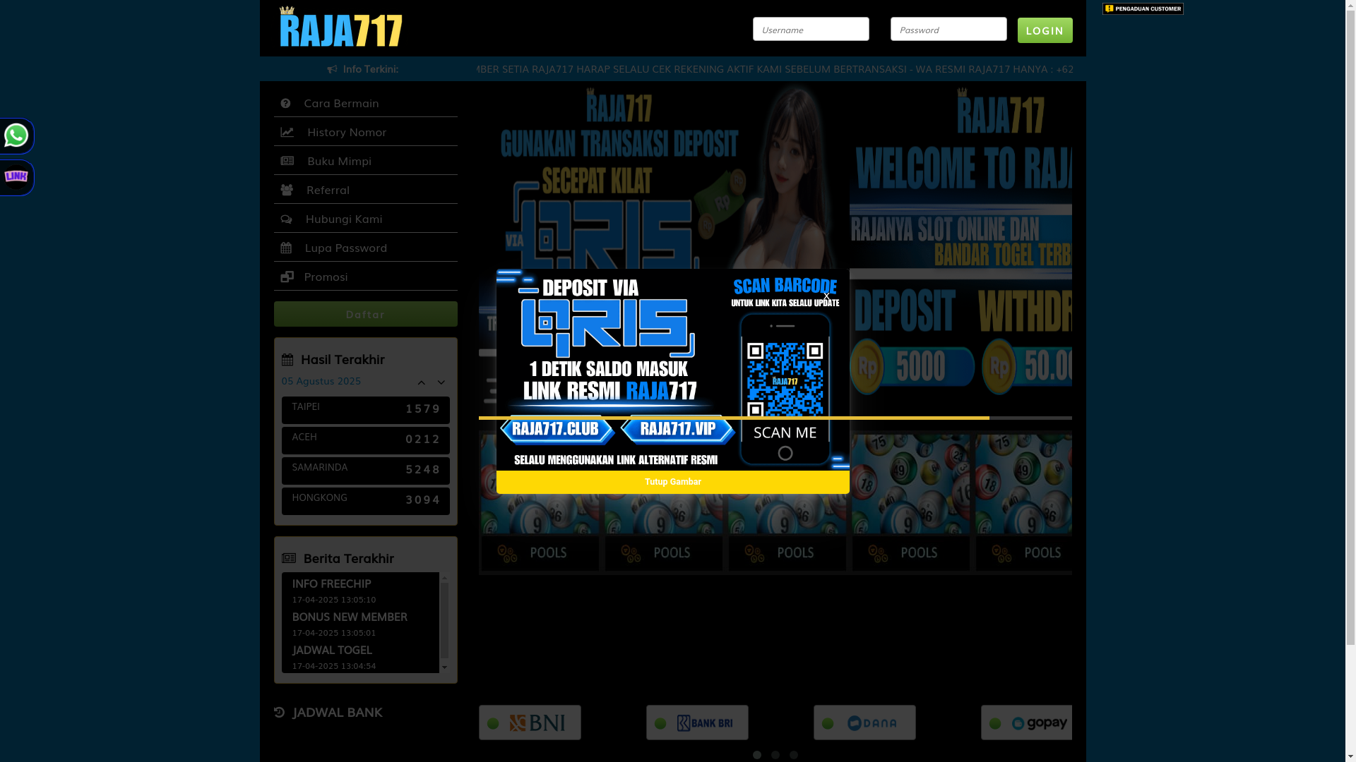website screenshot of https://raja717x.pro/