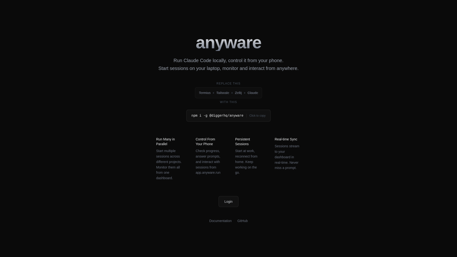 website screenshot of https://anyware-web.pages.dev/