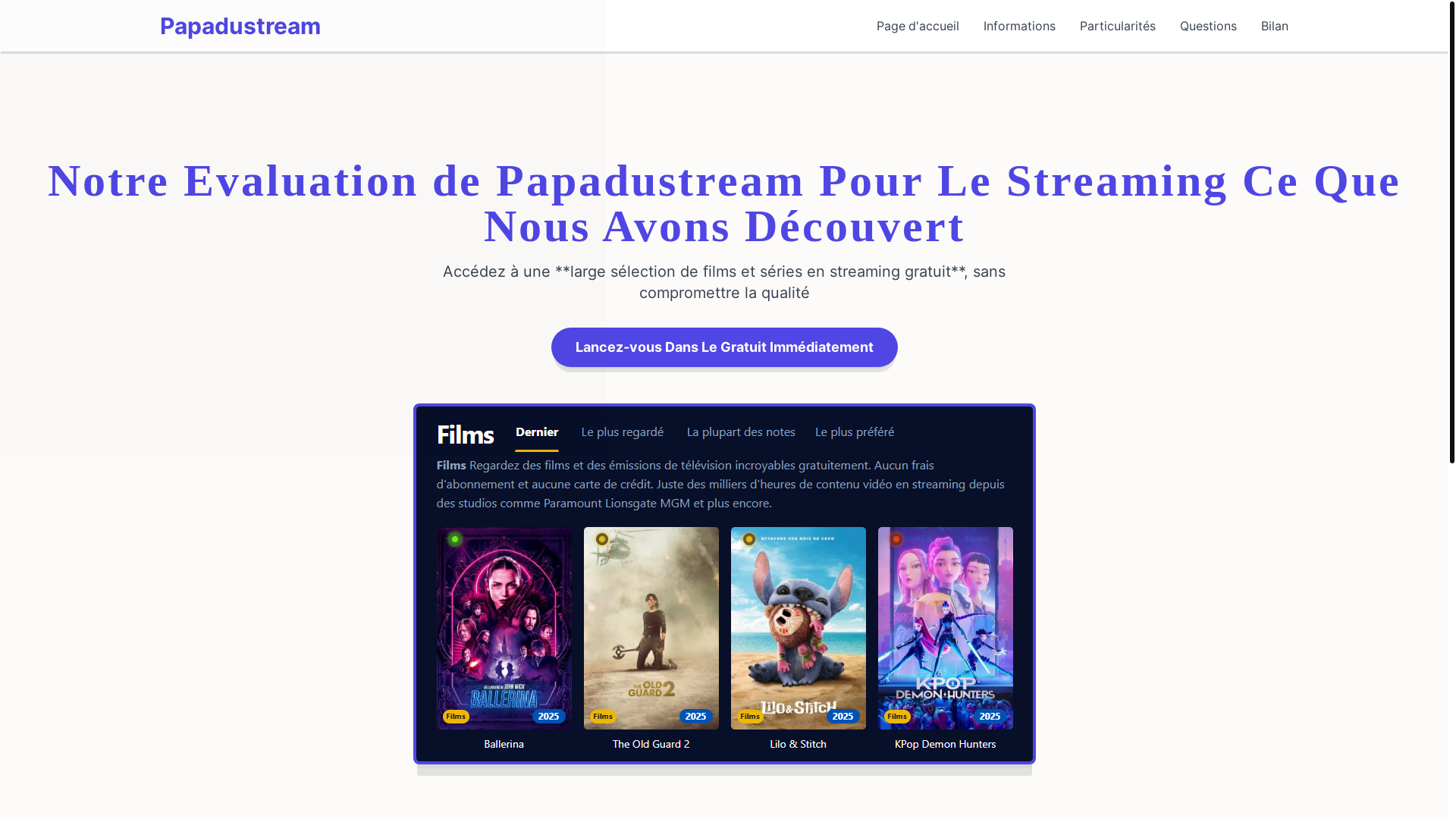 website screenshot of https://papadustream-kvsx.pages.dev/