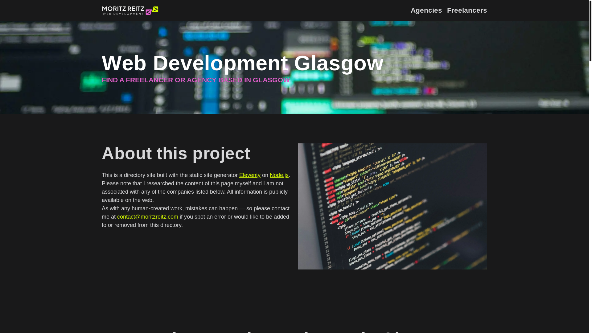 website screenshot of https://webdevelopmentglasgow.co.uk/