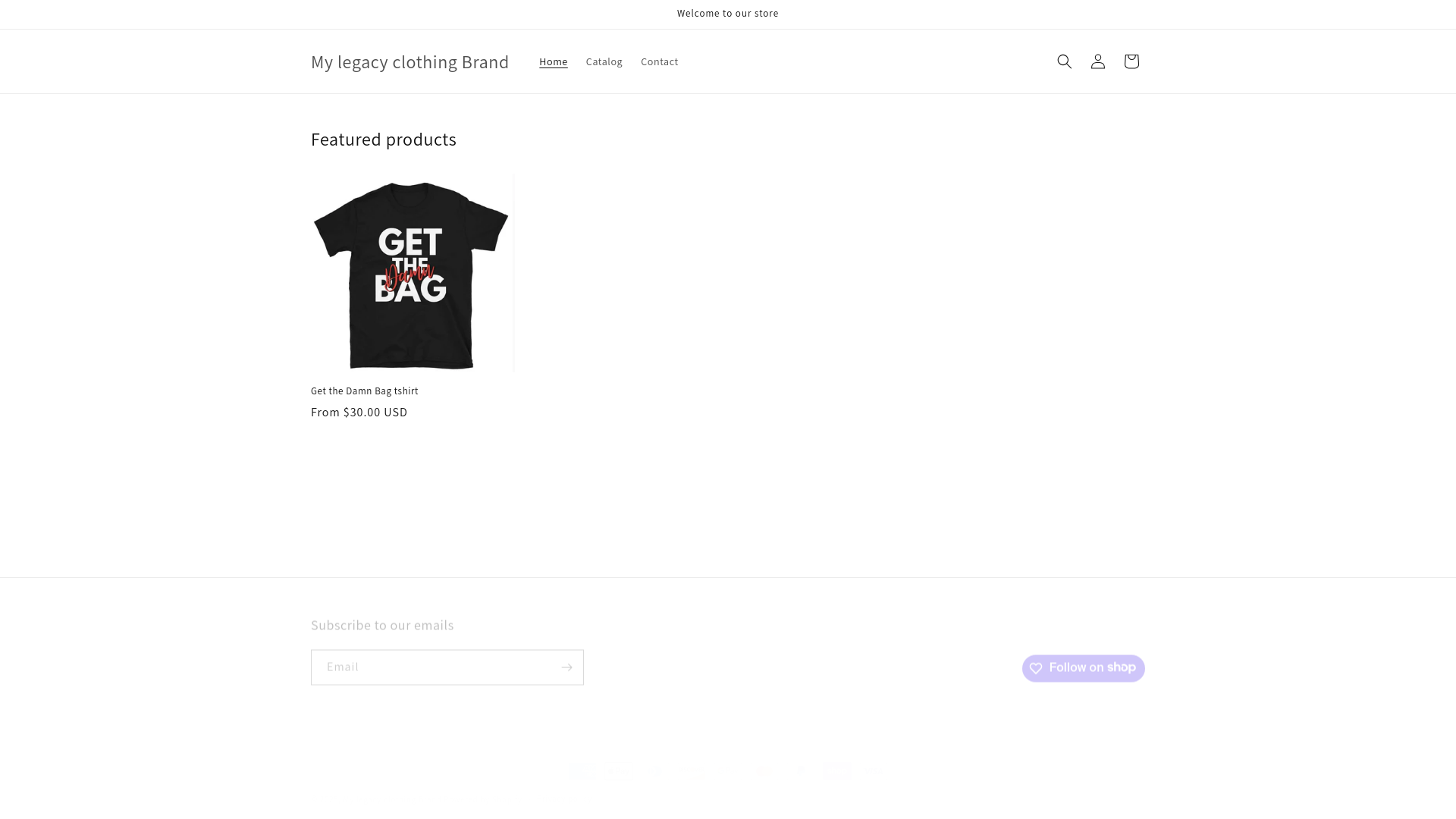 website screenshot of https://mylegacyclothingbrand.net/