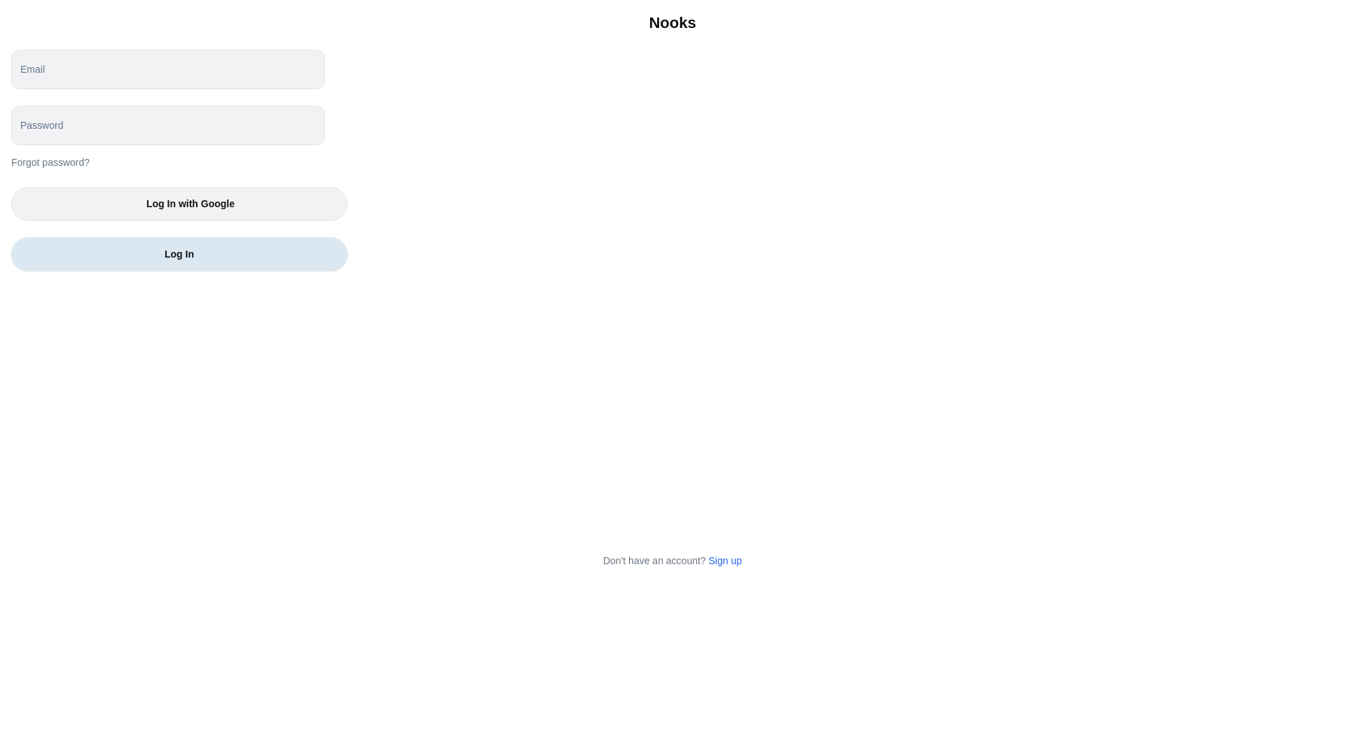 website screenshot of https://nooksdb.com/