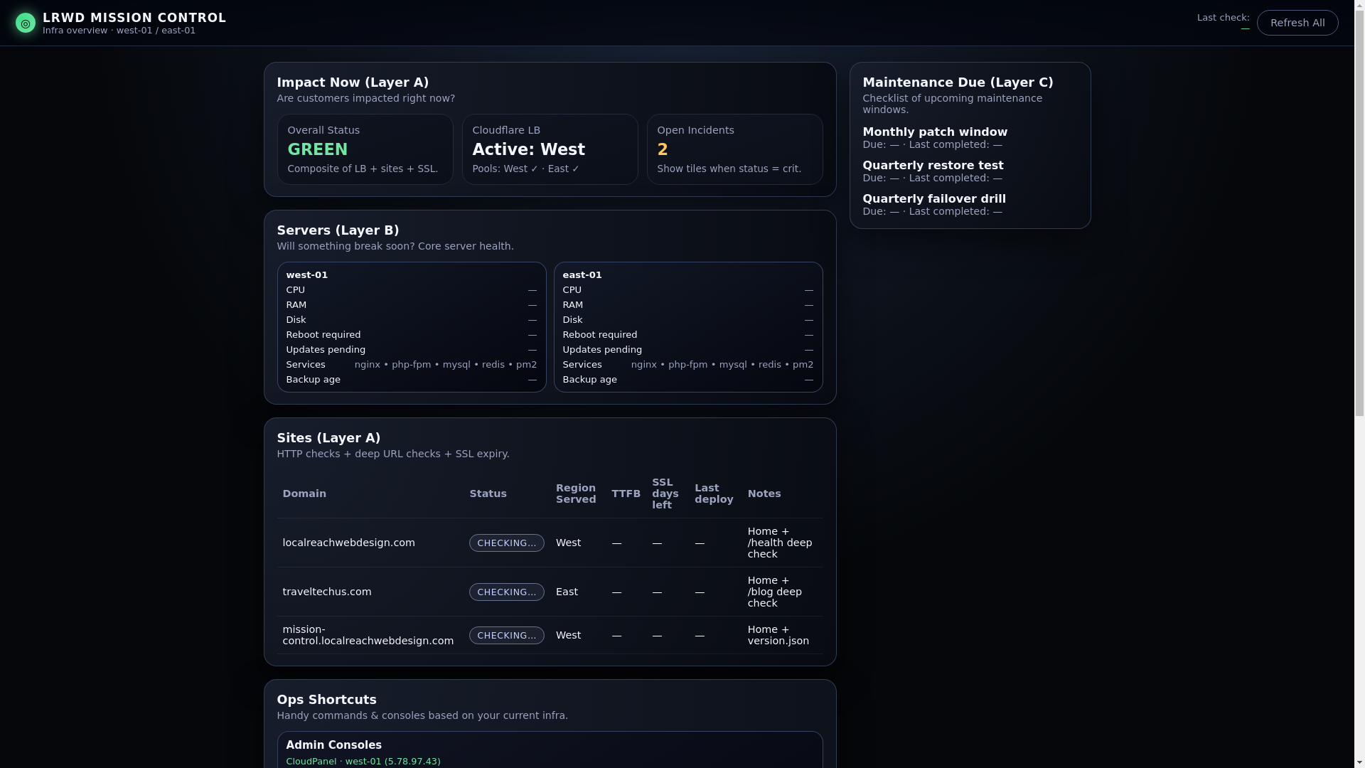 website screenshot of https://mission-control-exx.pages.dev/