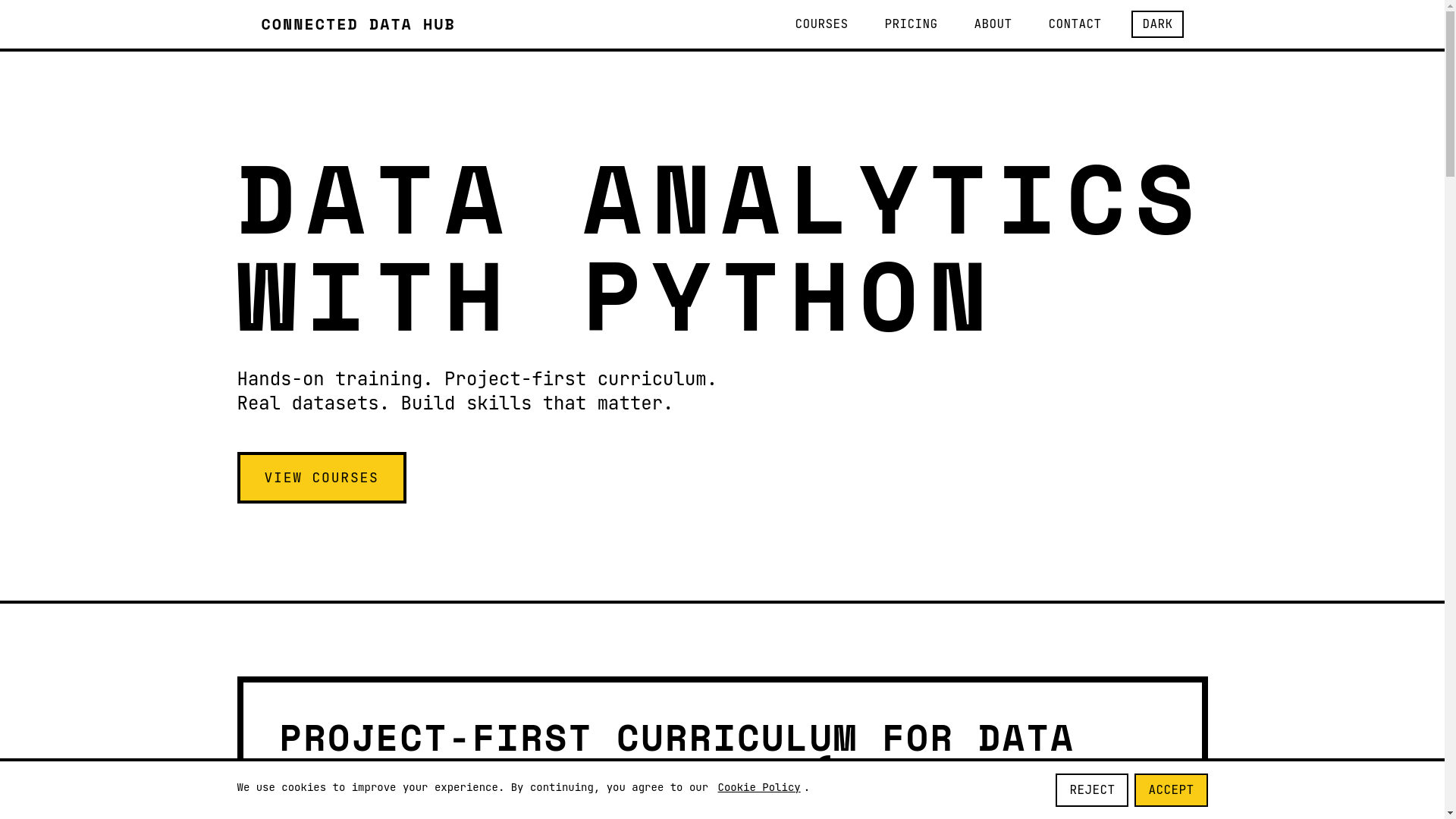 website screenshot of https://connecteddatahub.app/