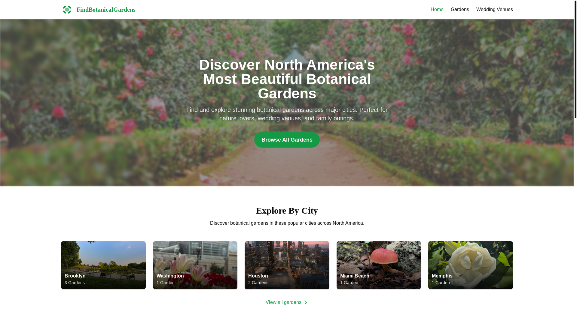 website screenshot of https://findbotanicalgardens.pages.dev/
