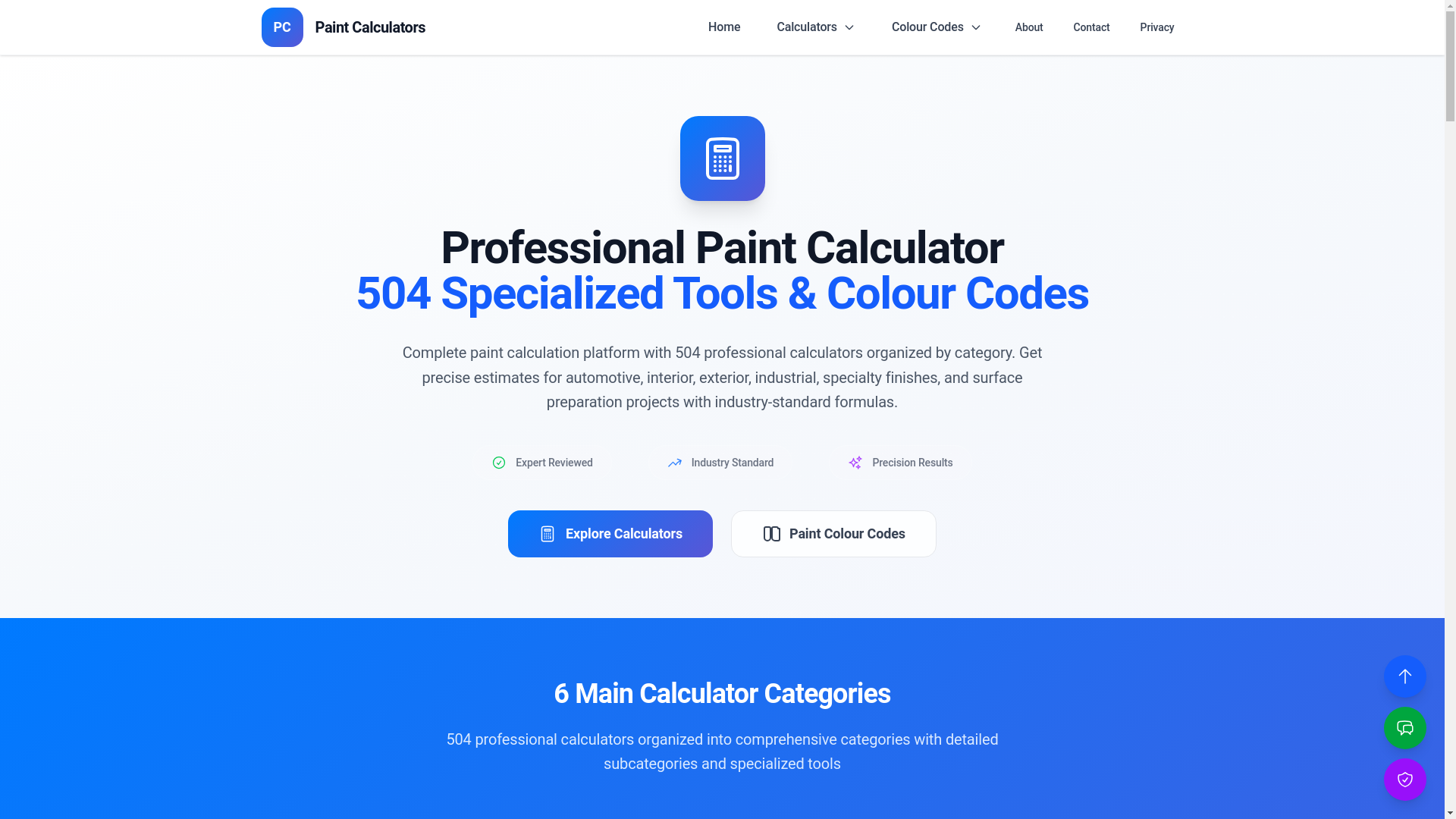 website screenshot of https://paintcalculators.pages.dev/