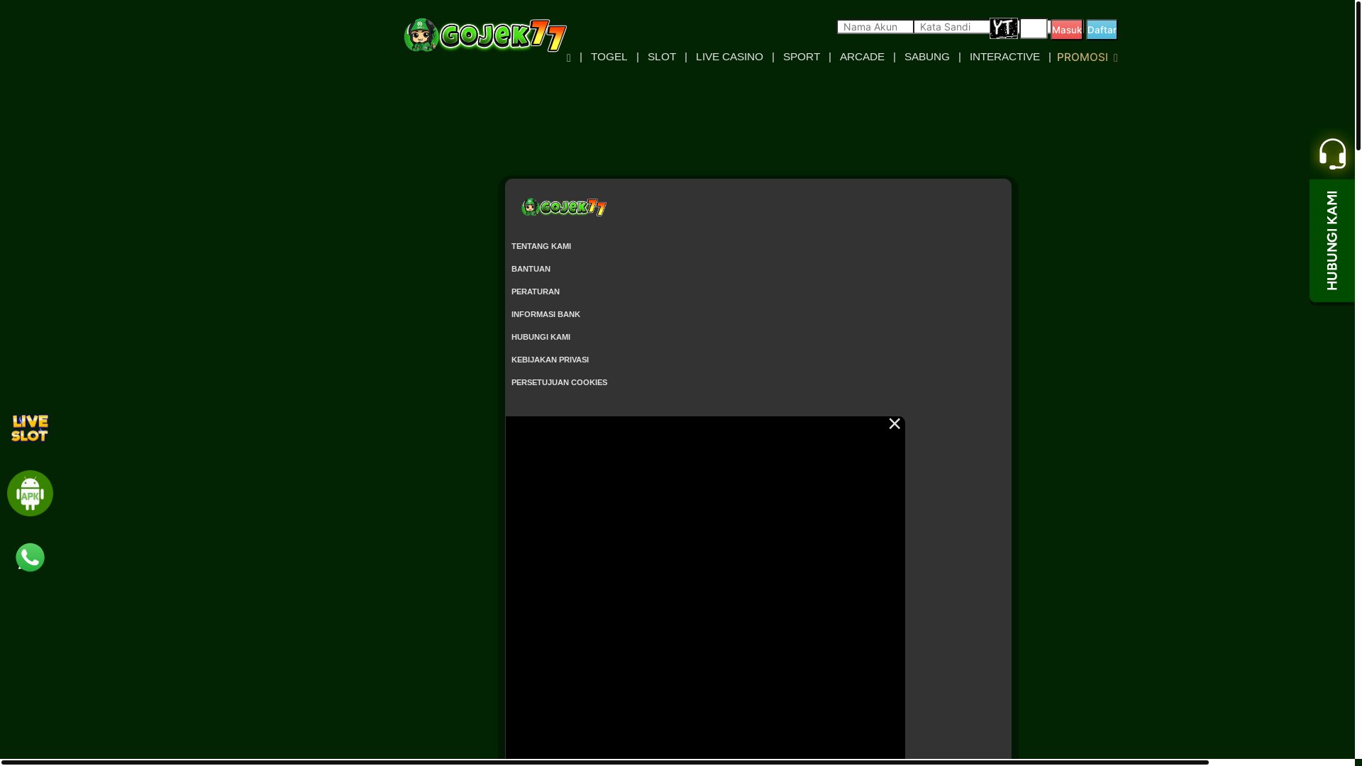 website screenshot of https://gojek77love.com/