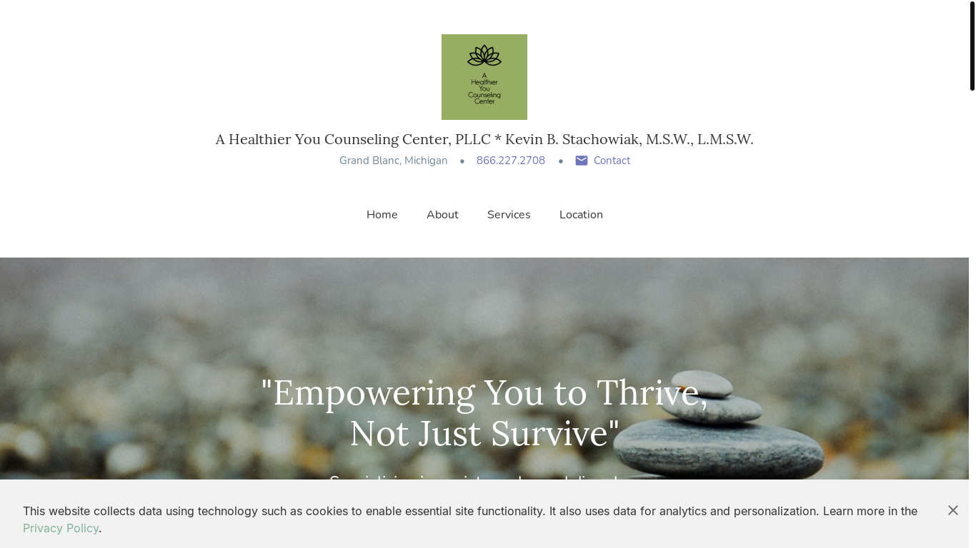 website screenshot of https://grandblanctherapist.com/