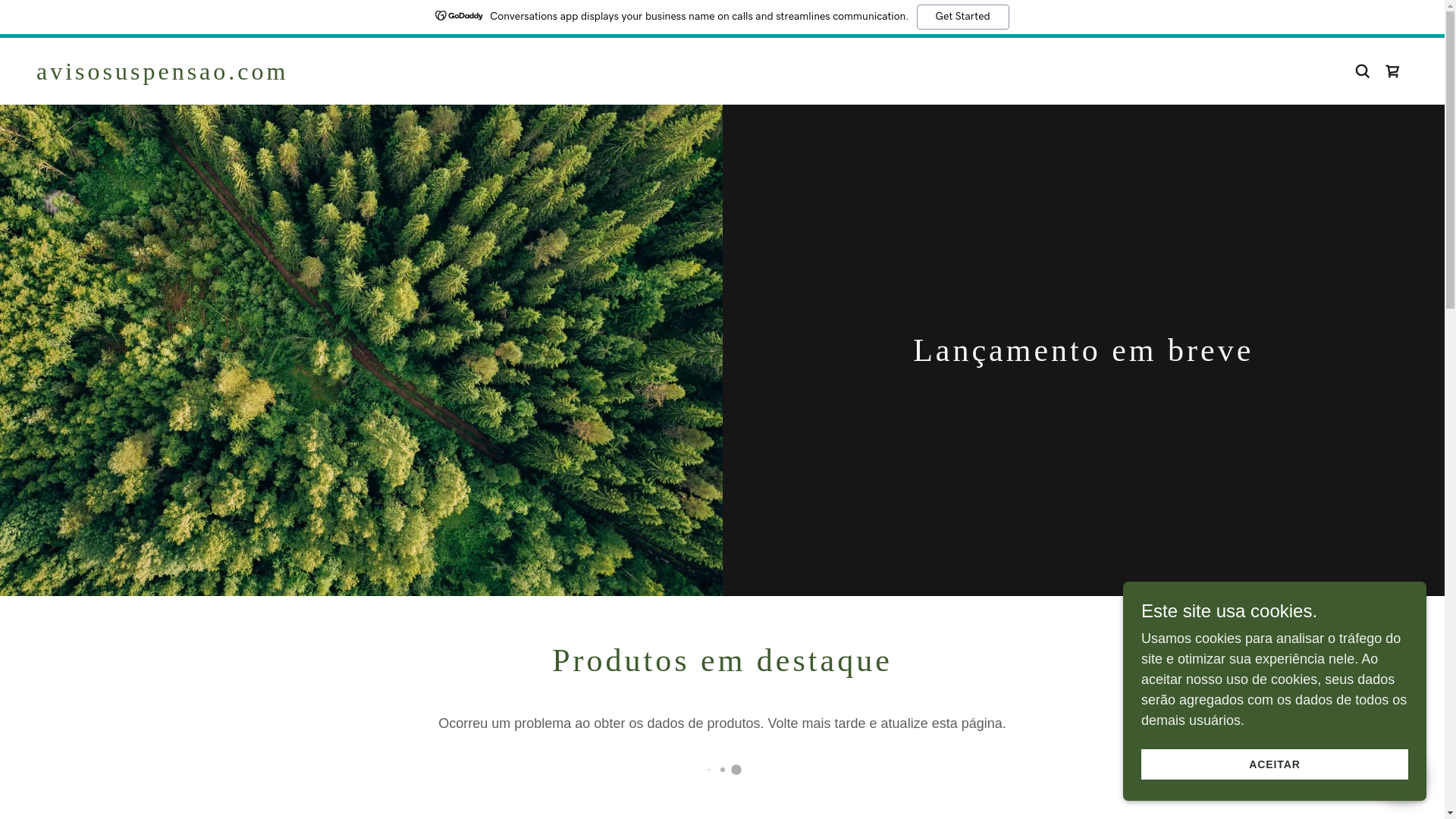 website screenshot of https://avisosuspensao.com/