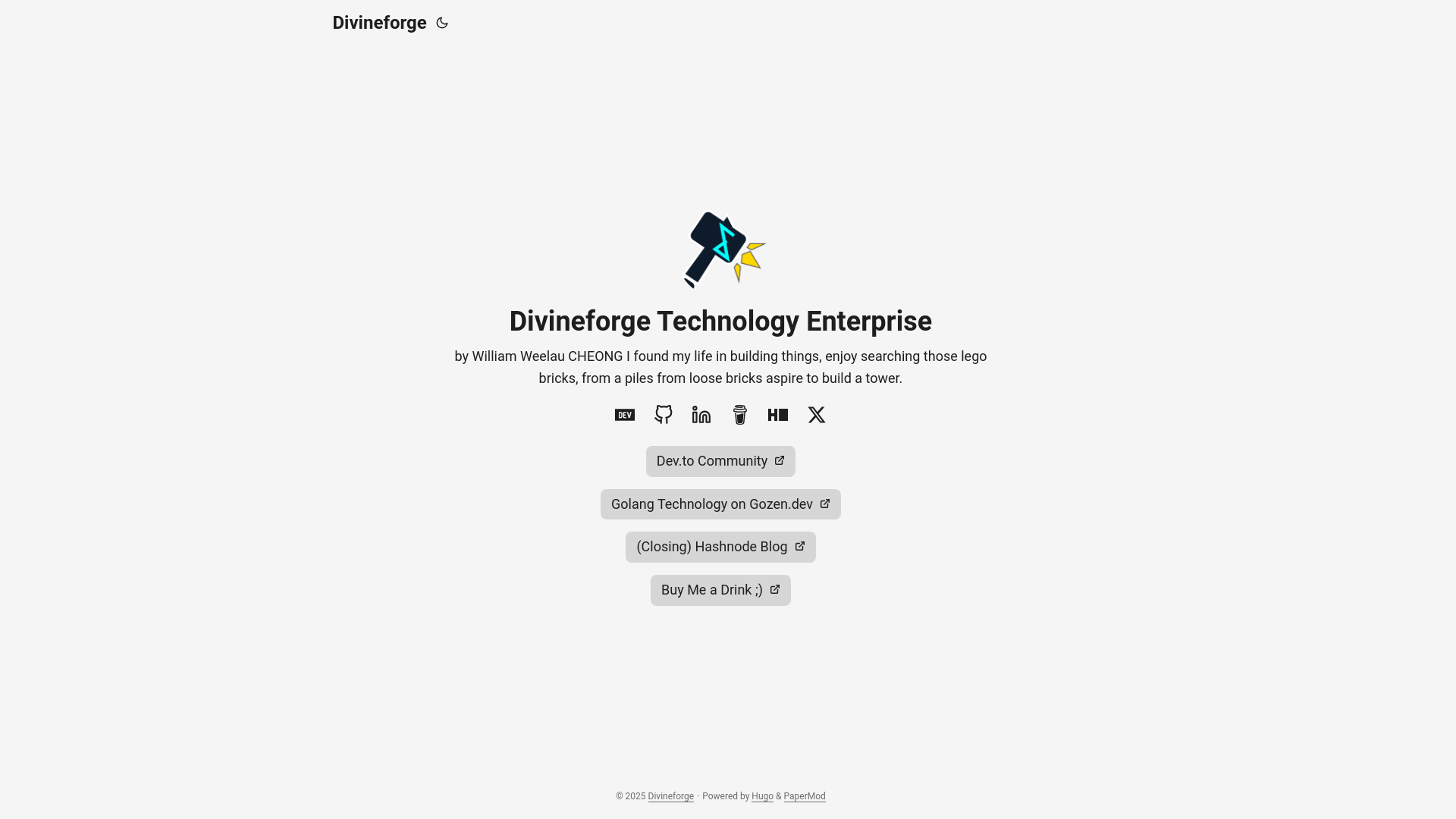 website screenshot of https://divineforge.pages.dev/
