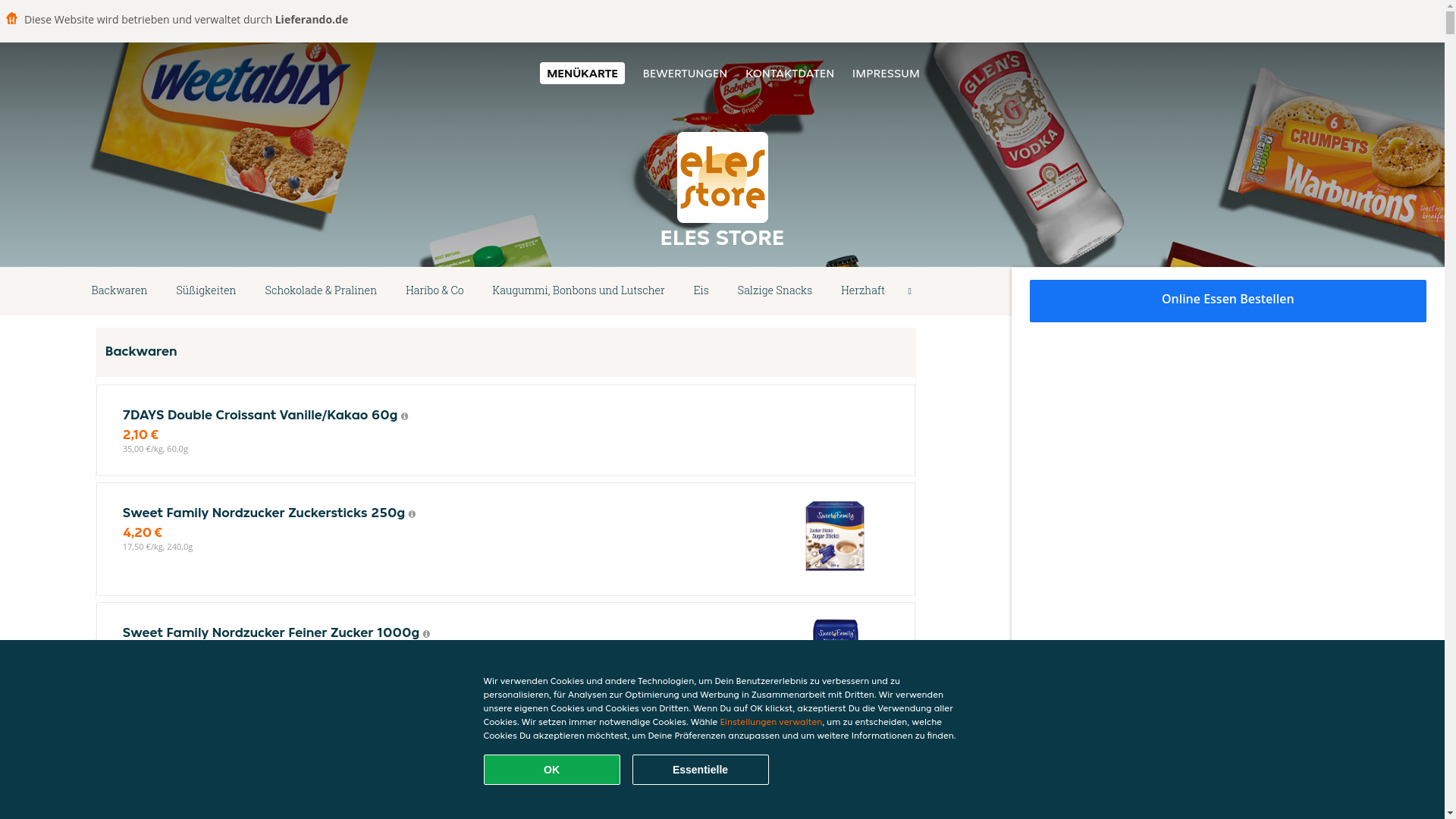 website screenshot of https://elesstore-bremerhaven.de/