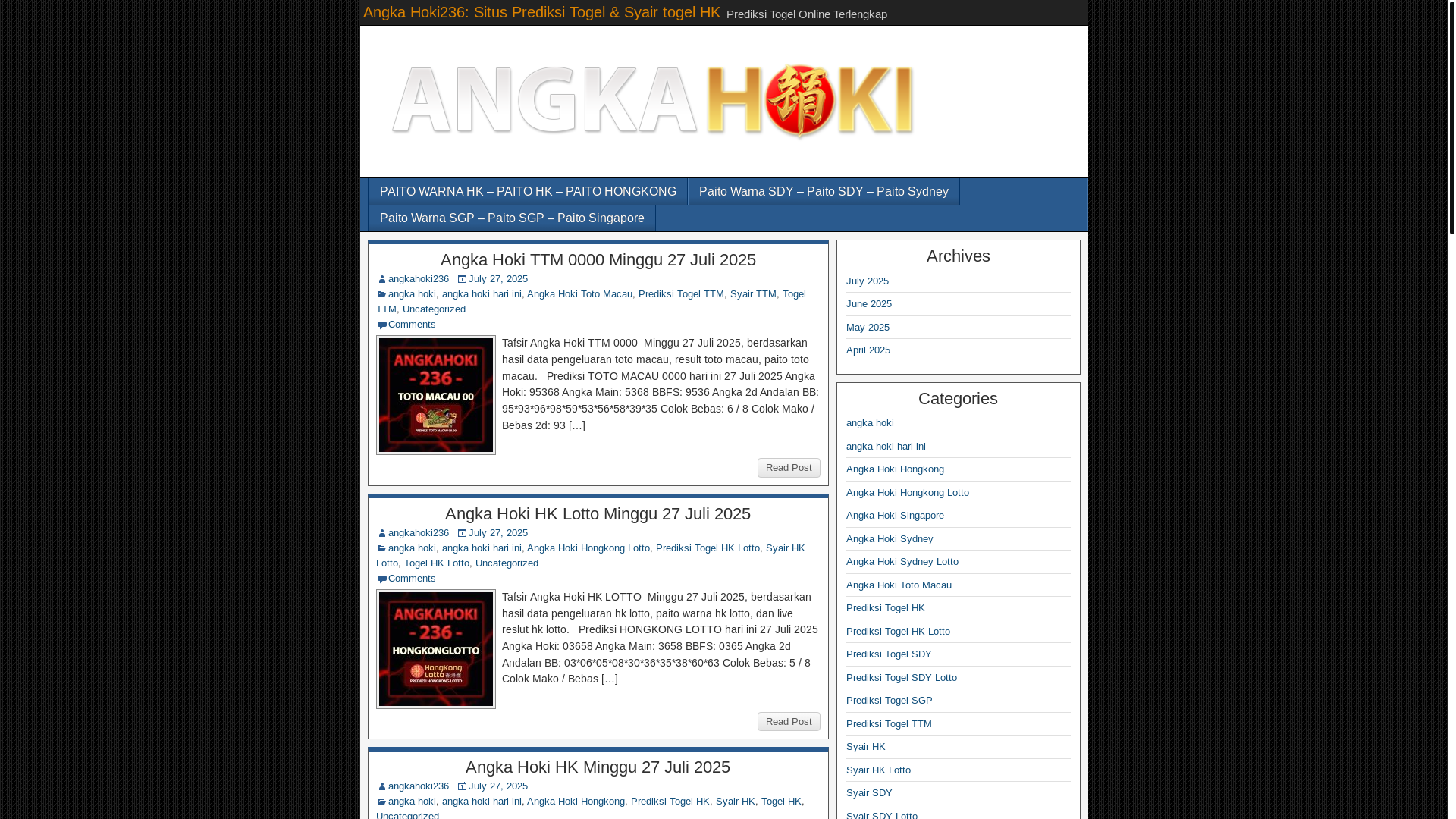 website screenshot of https://angkahoki236a.xyz/