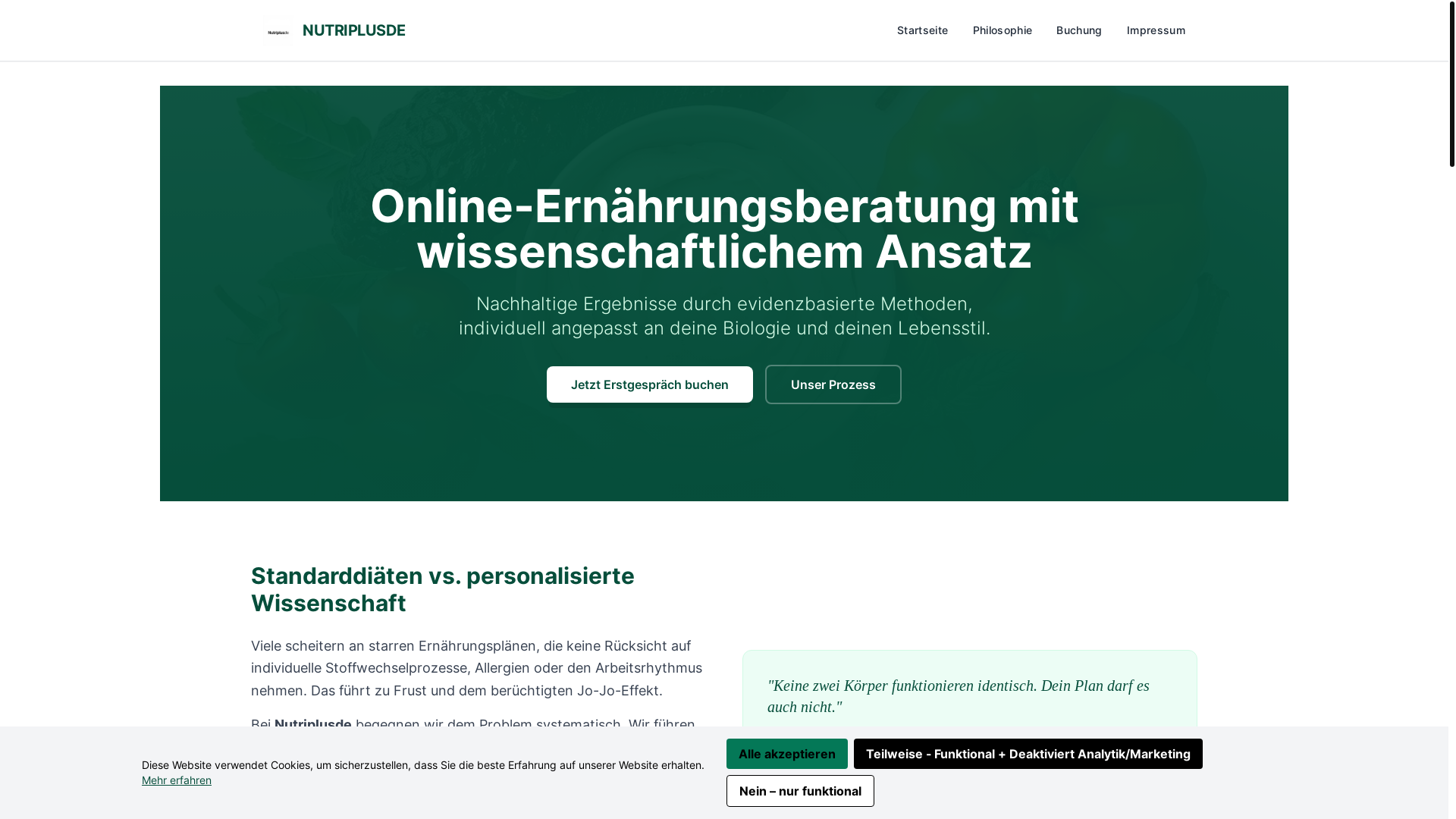 website screenshot of https://nutriplusde.info/
