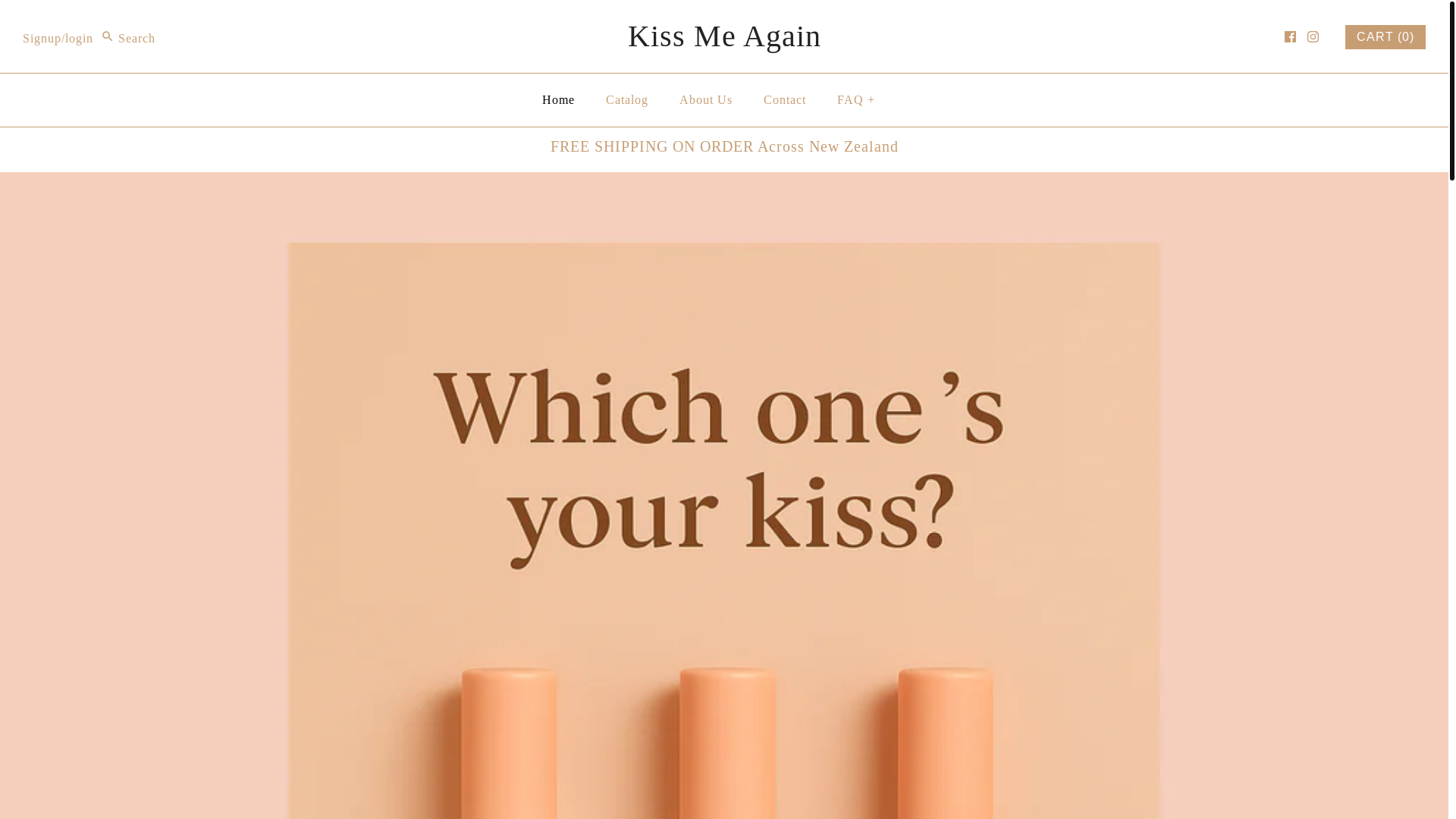 website screenshot of https://kissmeagain.co.nz/