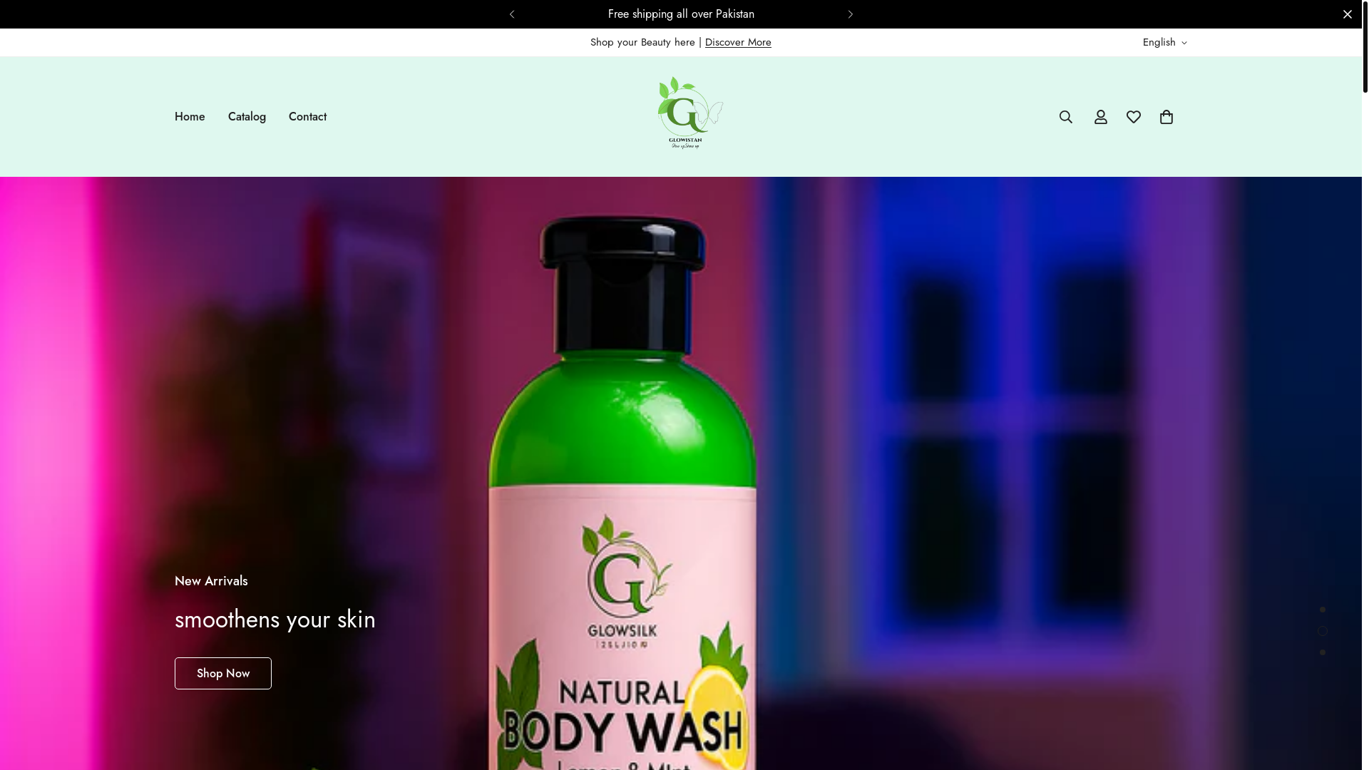 website screenshot of https://glowistan.pk/