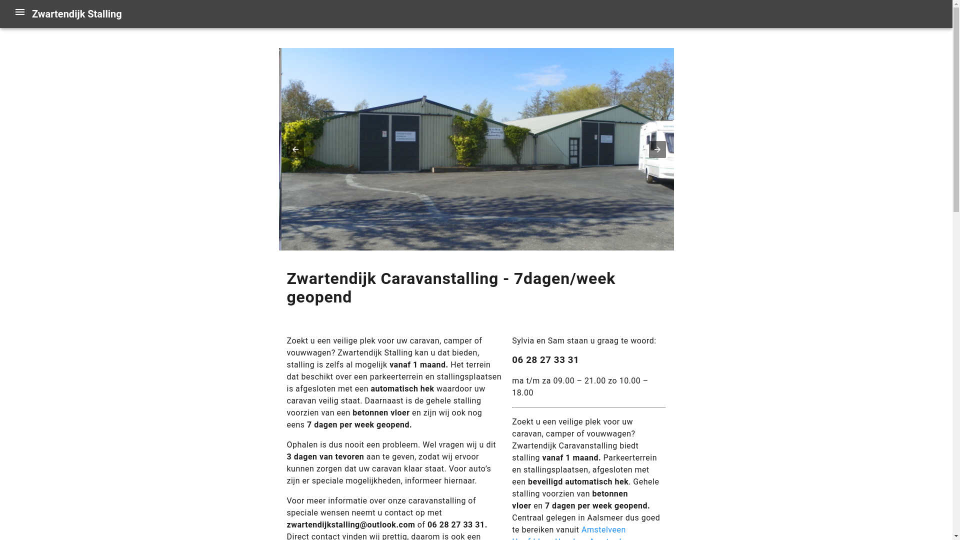 website screenshot of https://zwartendijkstalling.pages.dev/