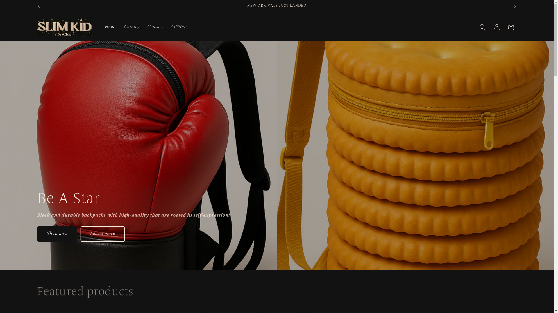 website screenshot of https://slimkidbackpacks.com/